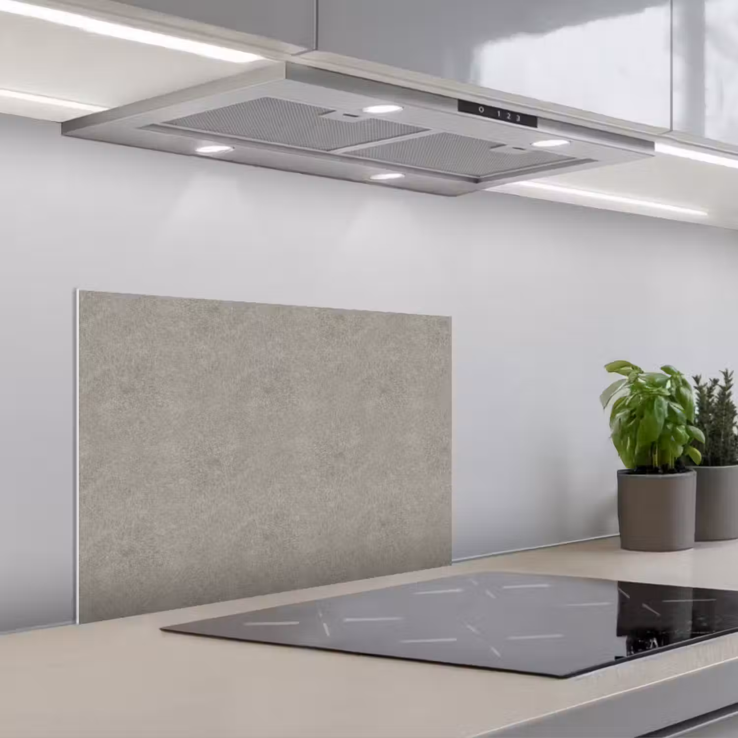Beton - Grijs - Patronen - Industrieel keuken achterwand spatscherm klein 900 -3d_schuin