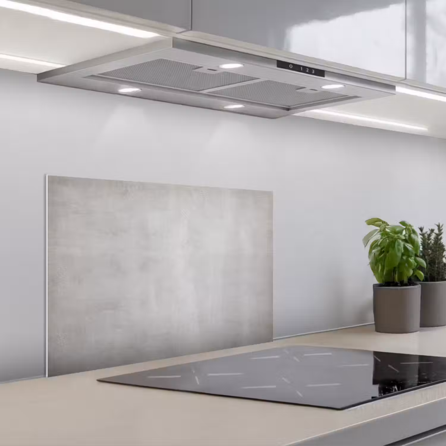 Beton - Grijs - Cement - Industrieel - Structuur keuken achterwand spatscherm klein -3d_schuin