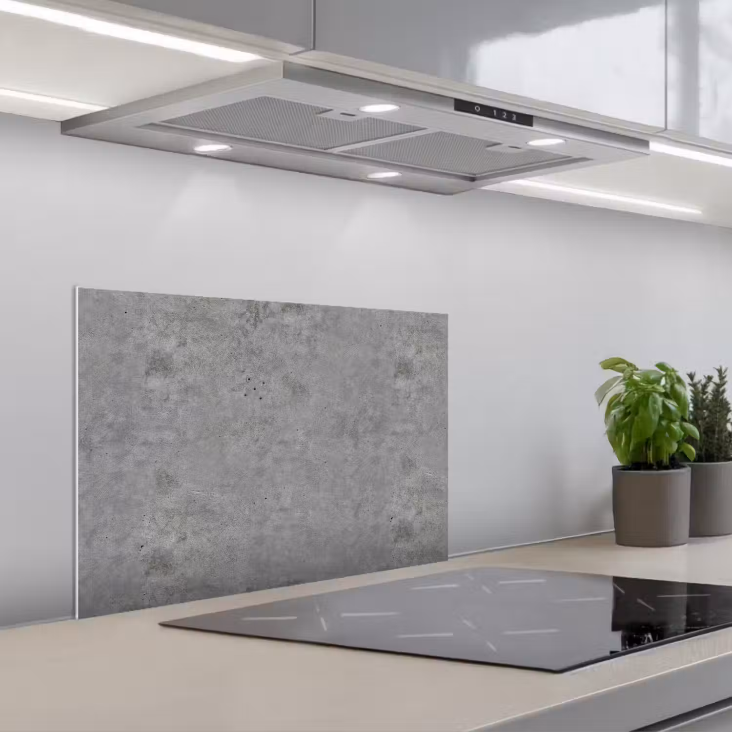 Beton - Industrieel - Patronen keuken achterwand spatscherm klein 900 -3d_schuin