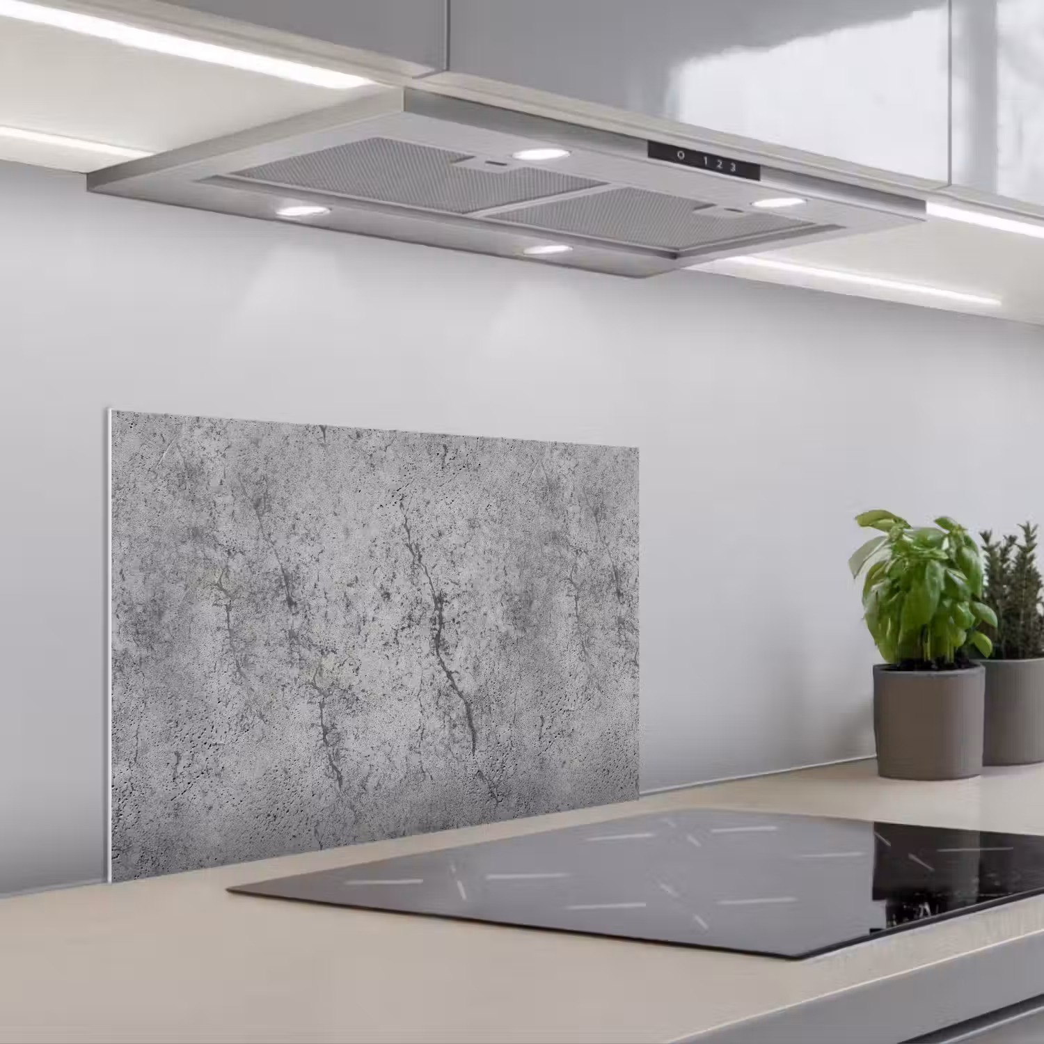 Beton - Muur - Industrieel - Patronen keuken achterwand spatscherm klein 900 -3d_schuin