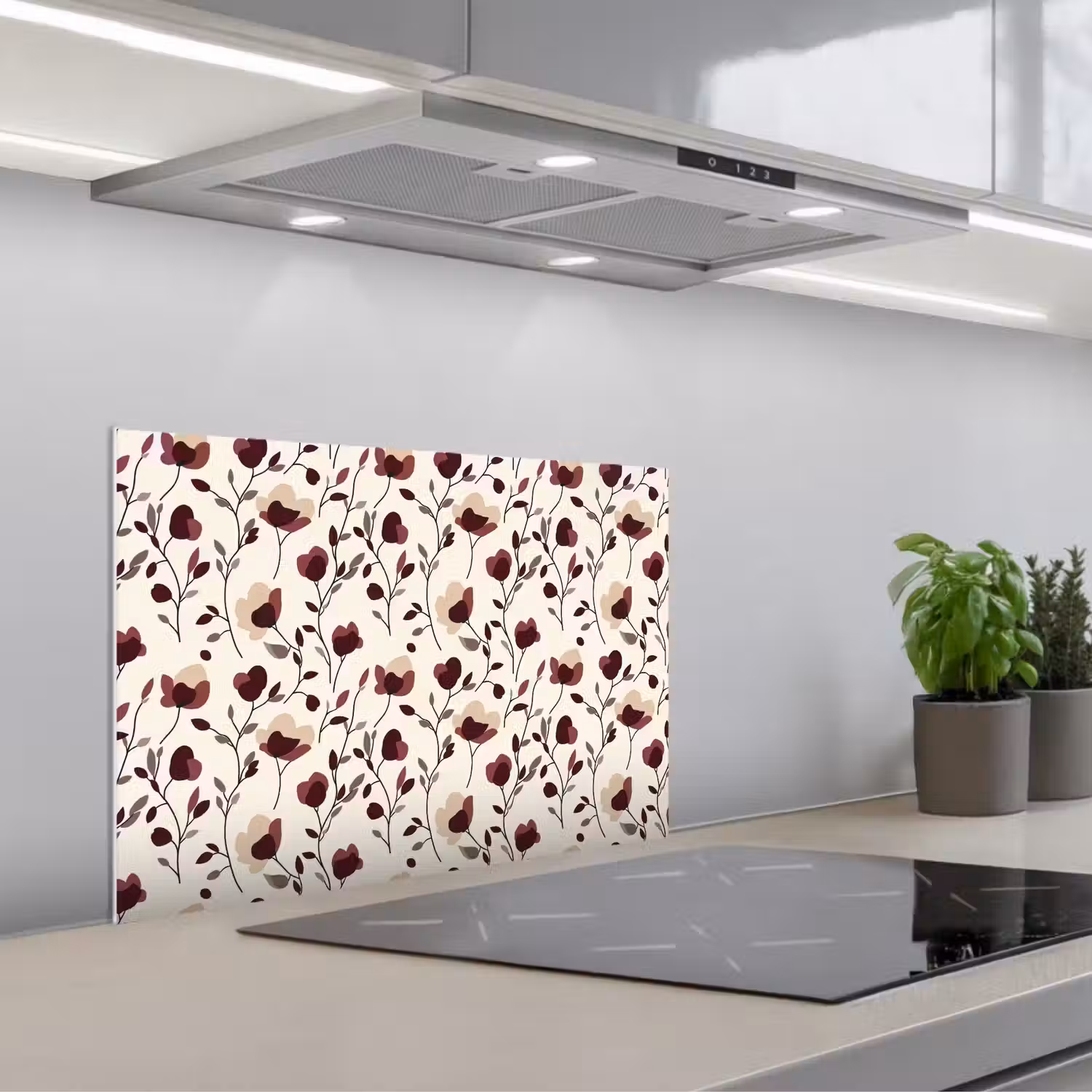 Bloemen - Botanisch - Bordeaux keuken achterwand spatscherm klein 900 -3d_schuin