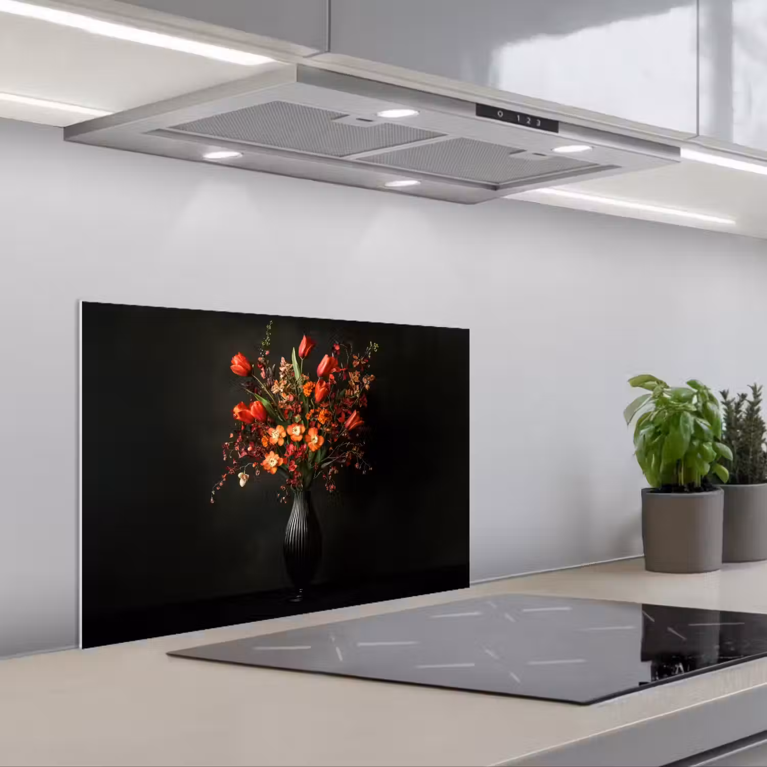 Bloemen - Takken - Boeket keuken achterwand spatscherm klein -3d_schuin