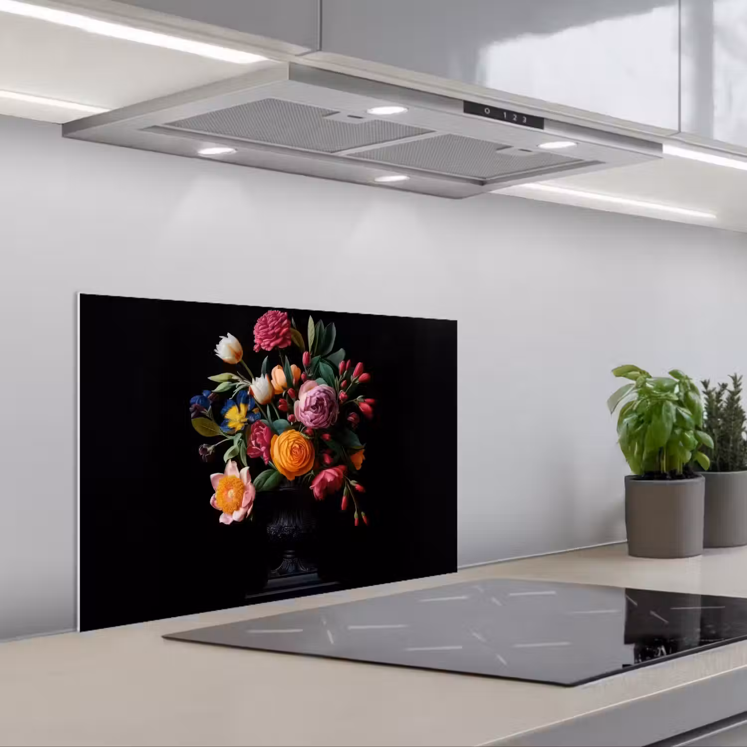 Boeket - Romantisch - Kleurrijk keuken achterwand spatscherm klein -3d_schuin
