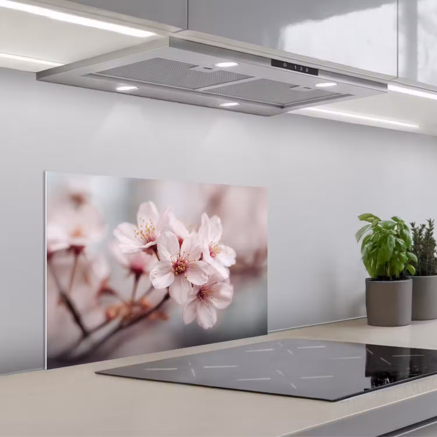 Bloesems - Meeldraden - Geel - Wazig keuken achterwand spatscherm klein -3d_schuin