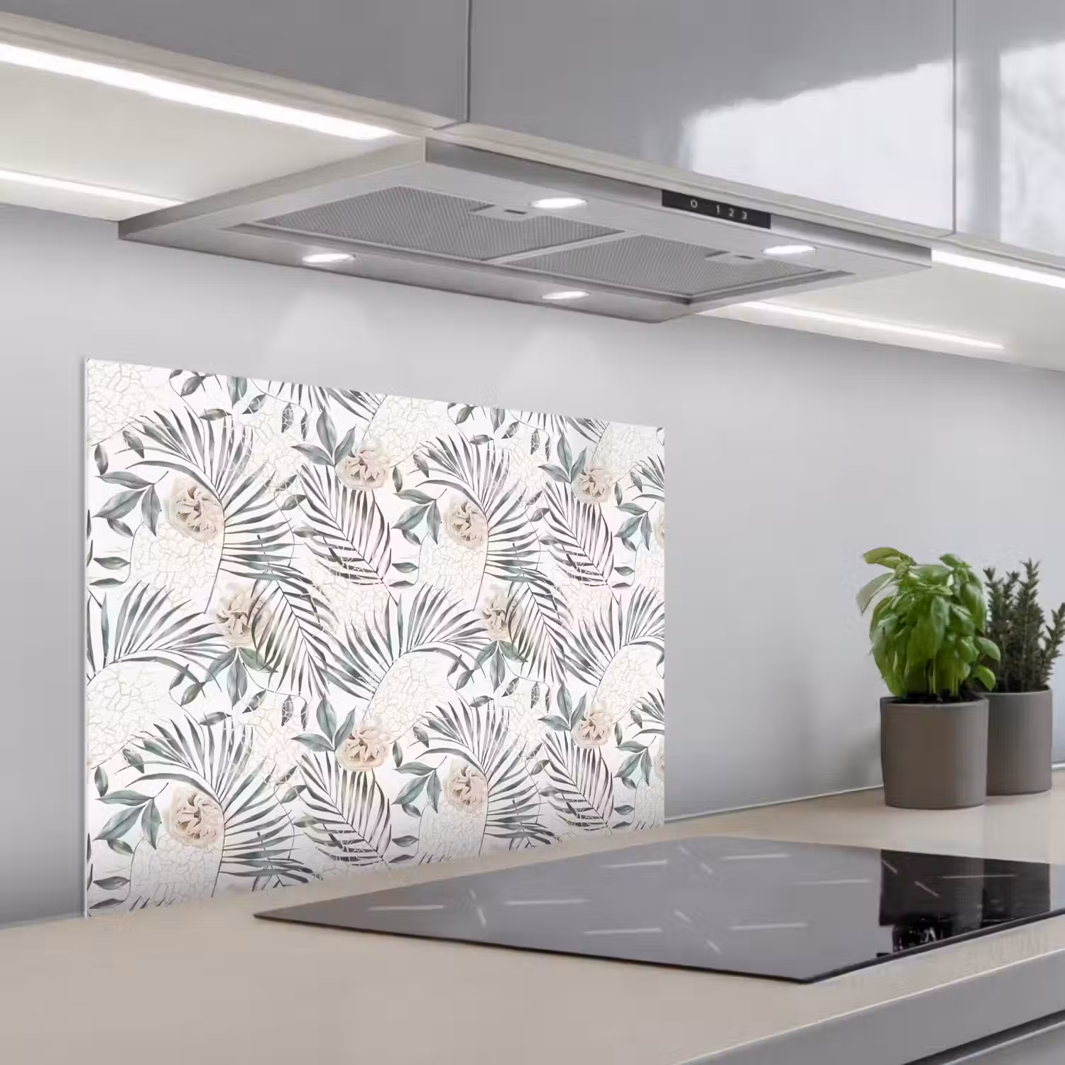 Boho - Jungle - Bloemen - Bladeren keuken achterwand spatscherm middel -3d_schuin