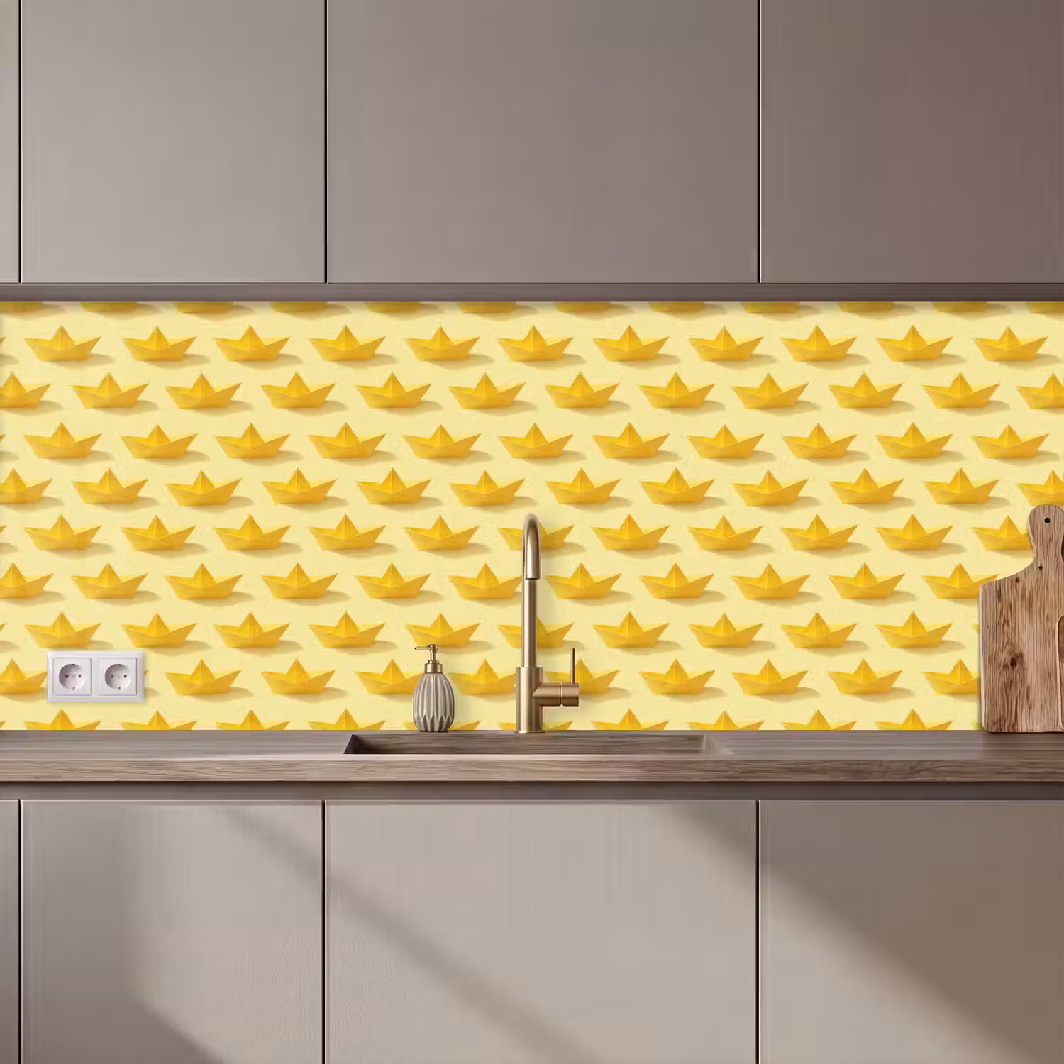 Bootjes - Origami - Creatief - Geel keuken achterwand 2 middel 871 zz_3dshopping