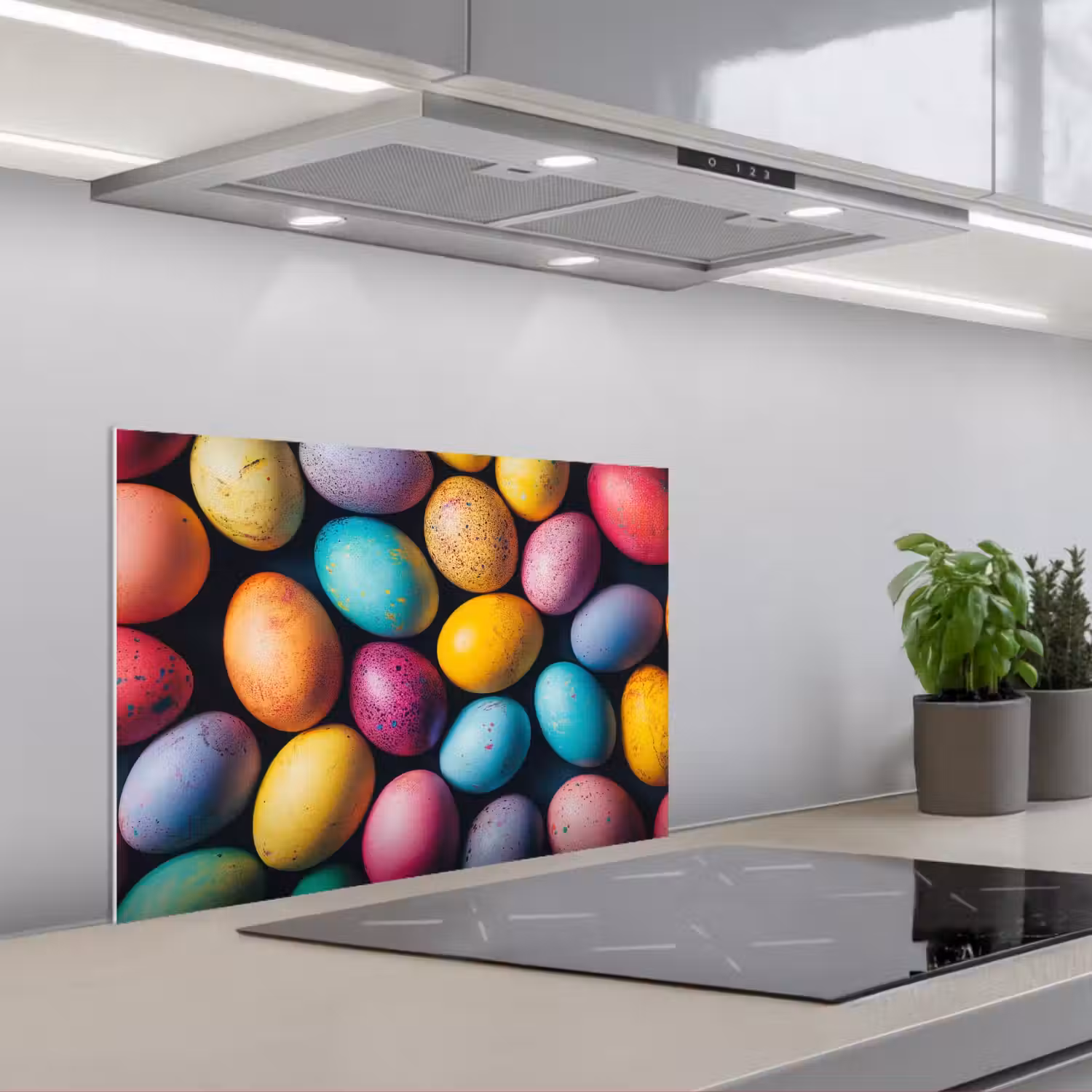 Kleurrijk - Paaseitjes - Spetters keuken achterwand spatscherm klein -3d_schuin