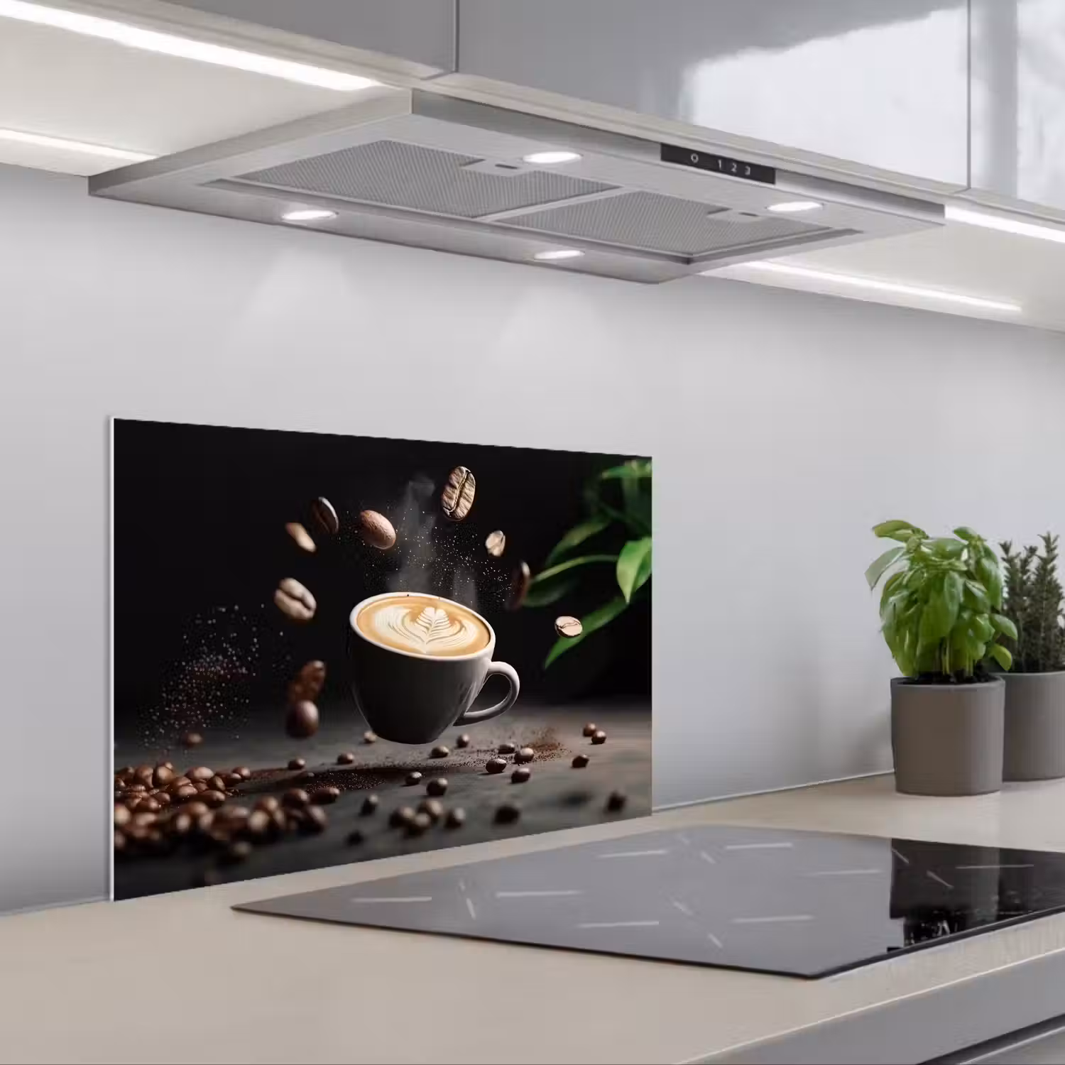 Cappuccino - Kop - Bonen - Bruin keuken achterwand spatscherm klein -3d_schuin