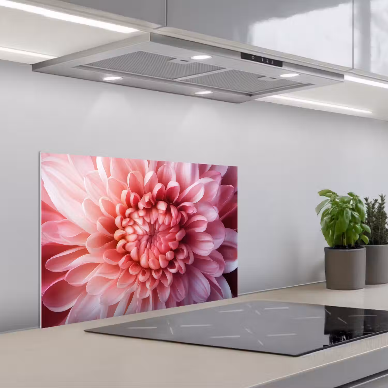 Dahlia - Bloem - Close up - Roze keuken achterwand spatscherm klein -3d_schuin