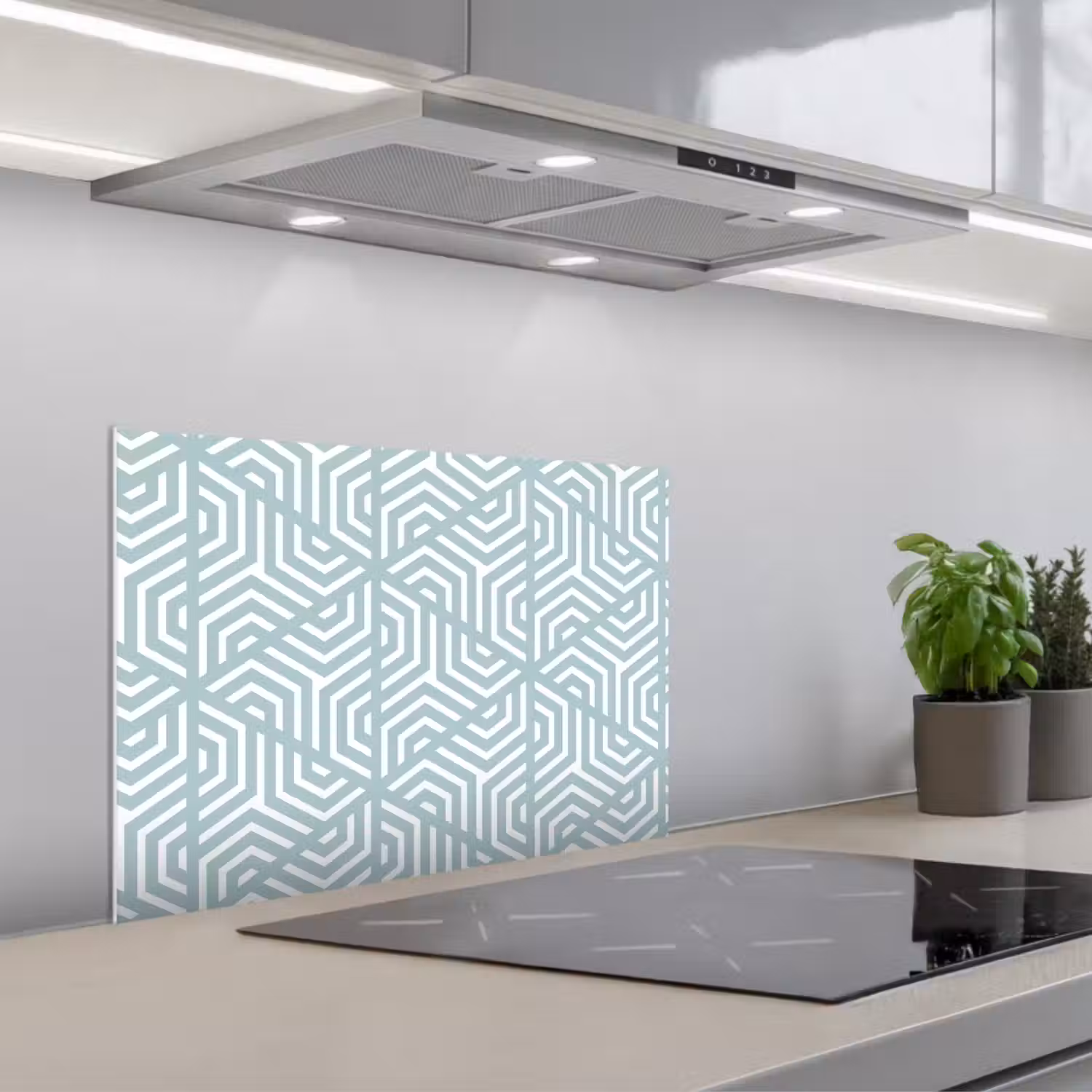 Design - Geometrie - Patroon - Driehoek keuken achterwand spatscherm klein 900 -3d_schuin