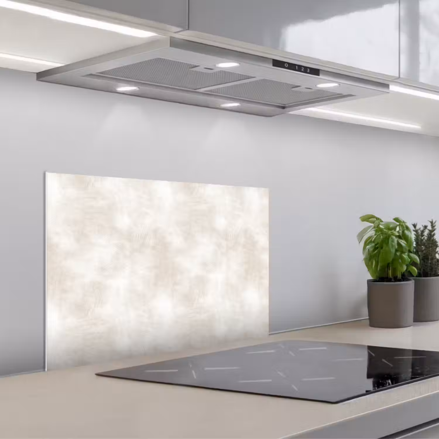 Subtiel - Structuur - Beige keuken achterwand spatscherm klein 900 -3d_schuin