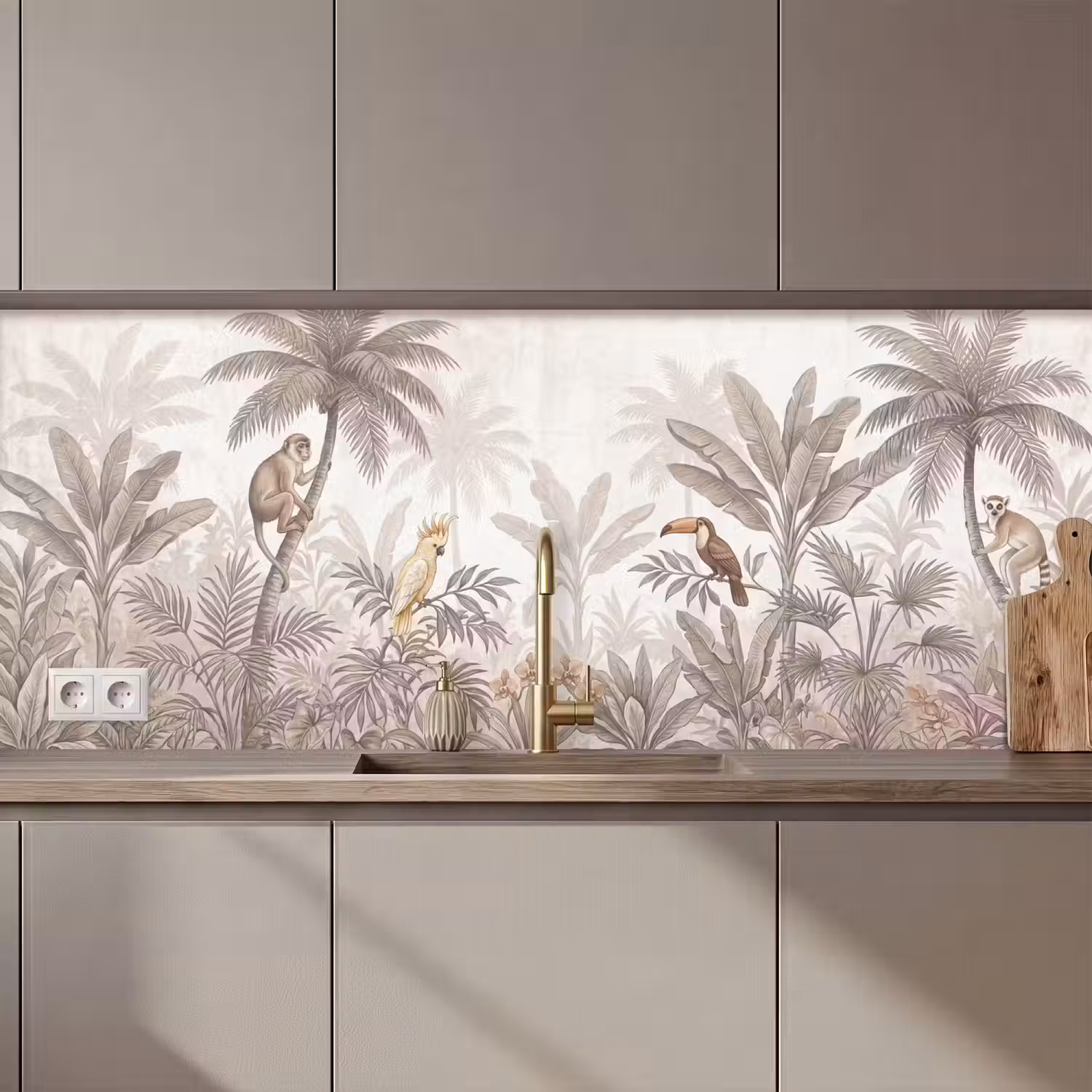 Jungle - Dieren - Palmbomen keuken achterwand 2 middel zz_3dshopping