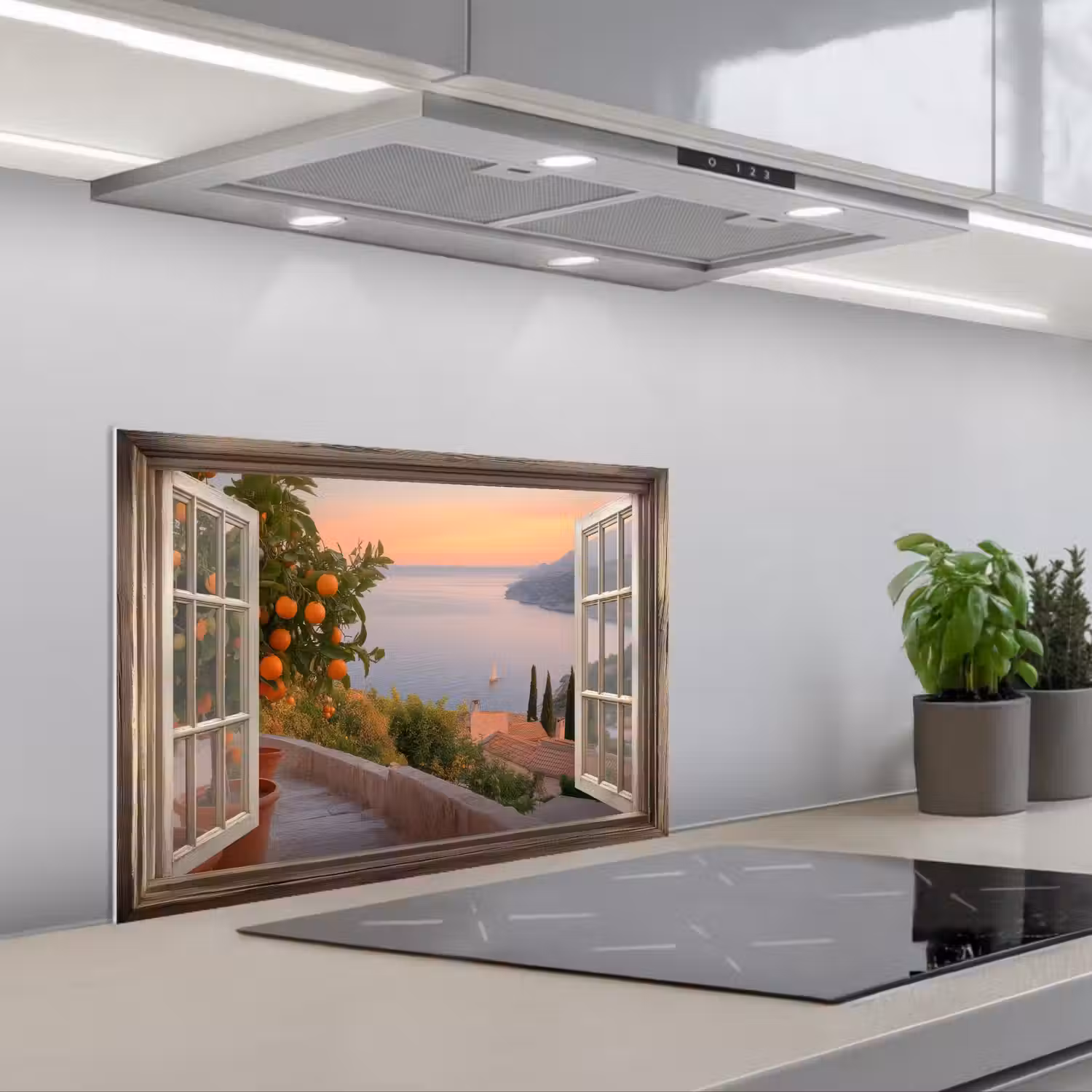 Doorkijk - Uitzicht - Meer - Landschap keuken achterwand spatscherm klein -3d_schuin