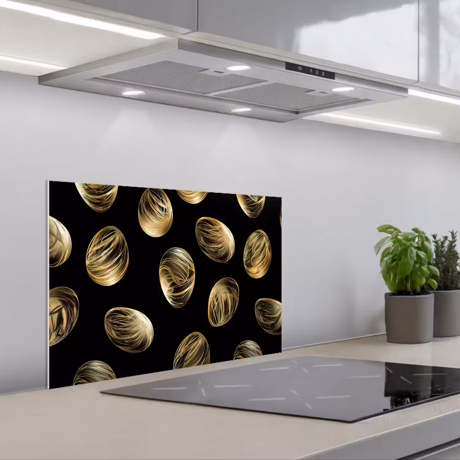 Eieren - Goud - Patroon keuken achterwand spatscherm klein -3d_schuin