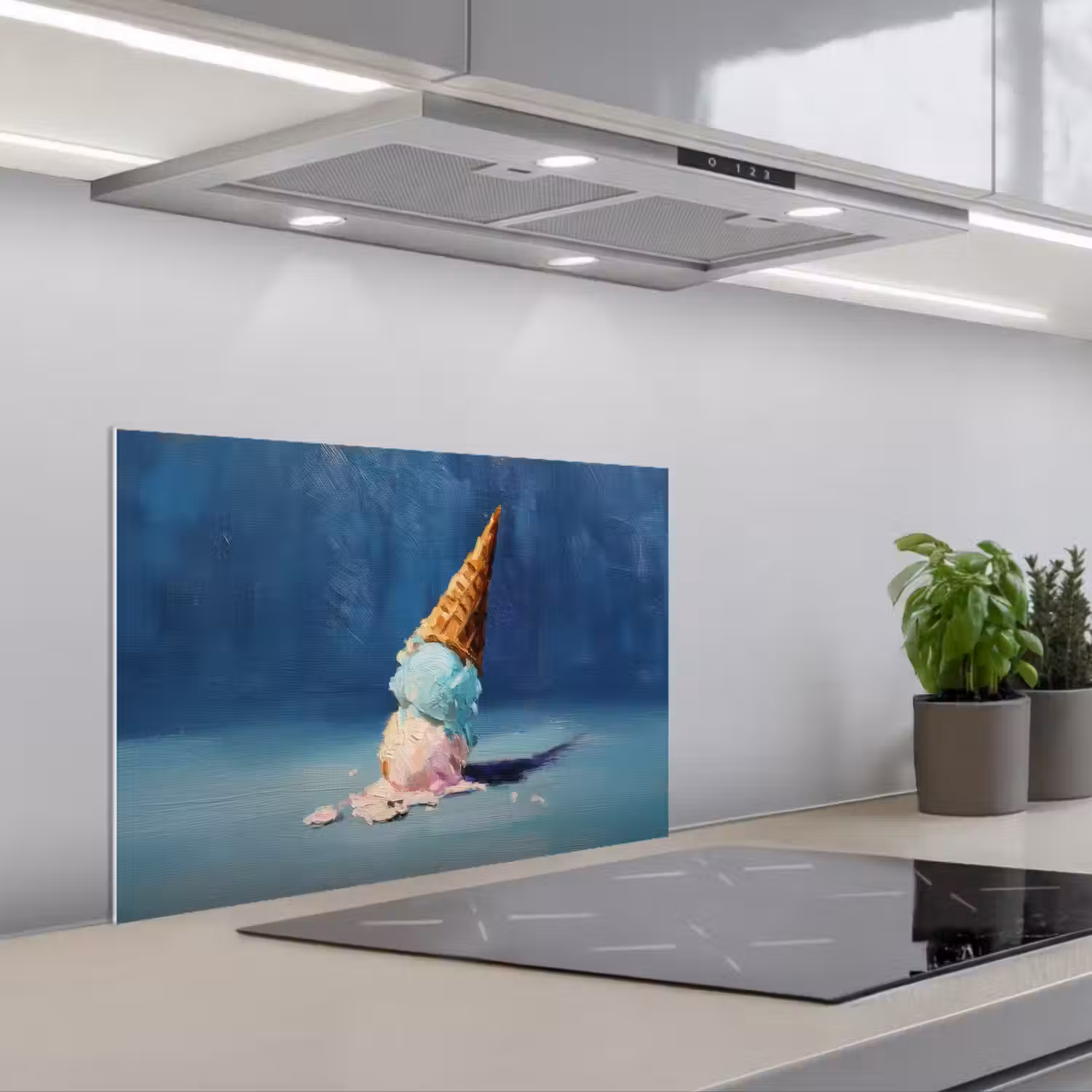 Ijshoorn - Bolletjes - Smelt - Roze keuken achterwand spatscherm klein -3d_schuin