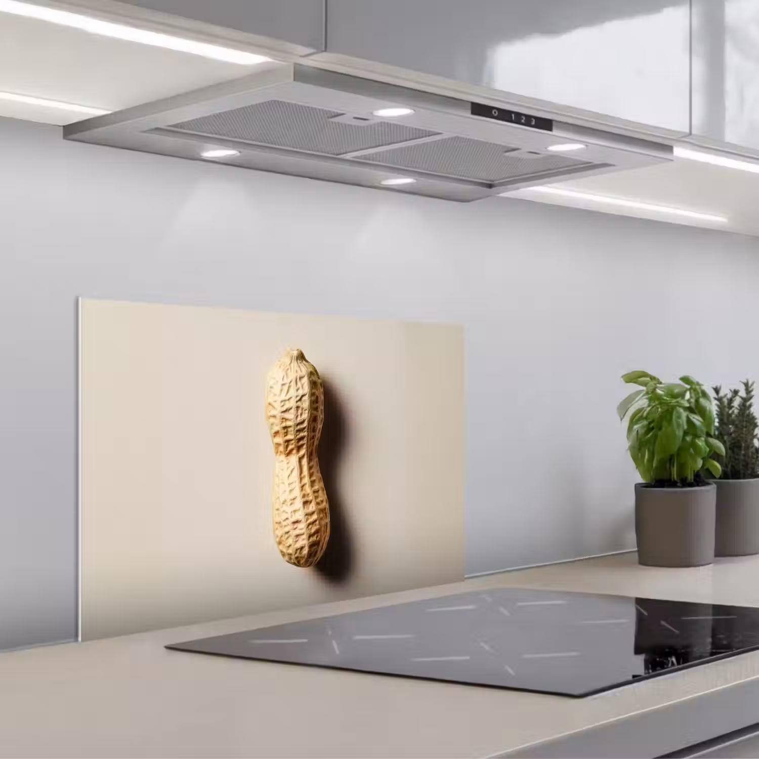 Pinda - Ruw - Beige keuken achterwand spatscherm klein -3d_schuin