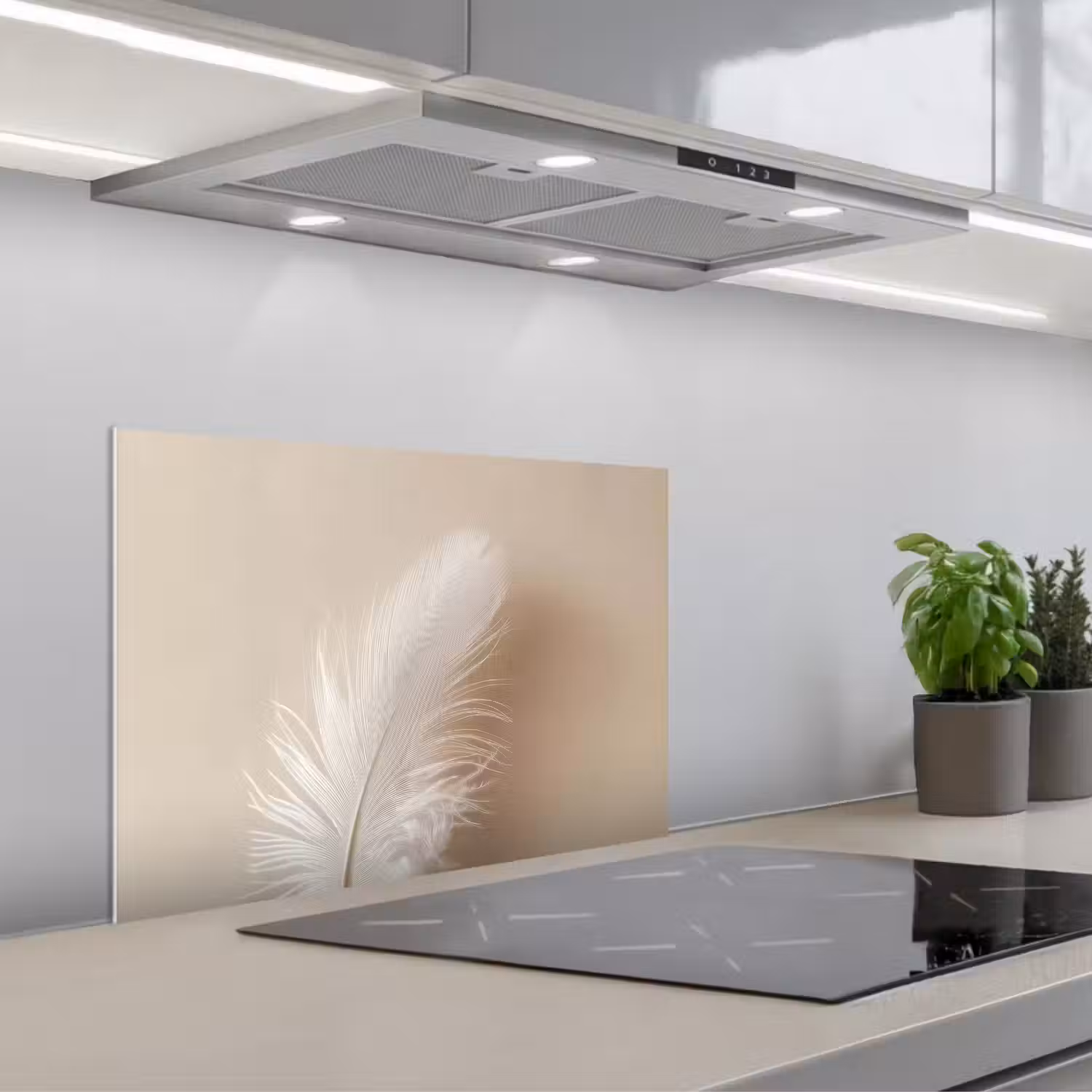 Veer - Minimalistisch - Roze keuken achterwand spatscherm klein -3d_schuin