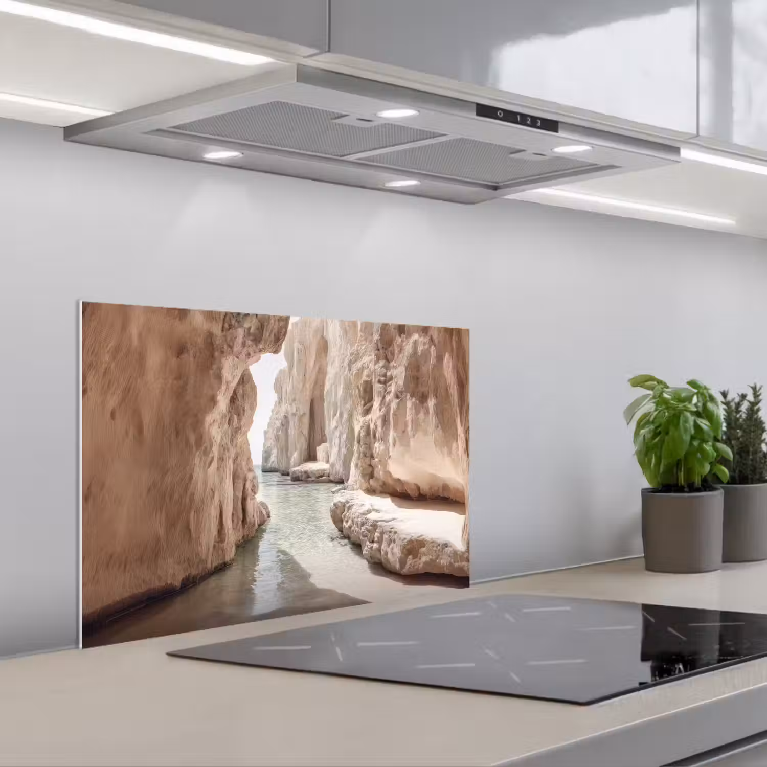 Rotsen - Zee - Zand - Kloof keuken achterwand spatscherm klein -3d_schuin