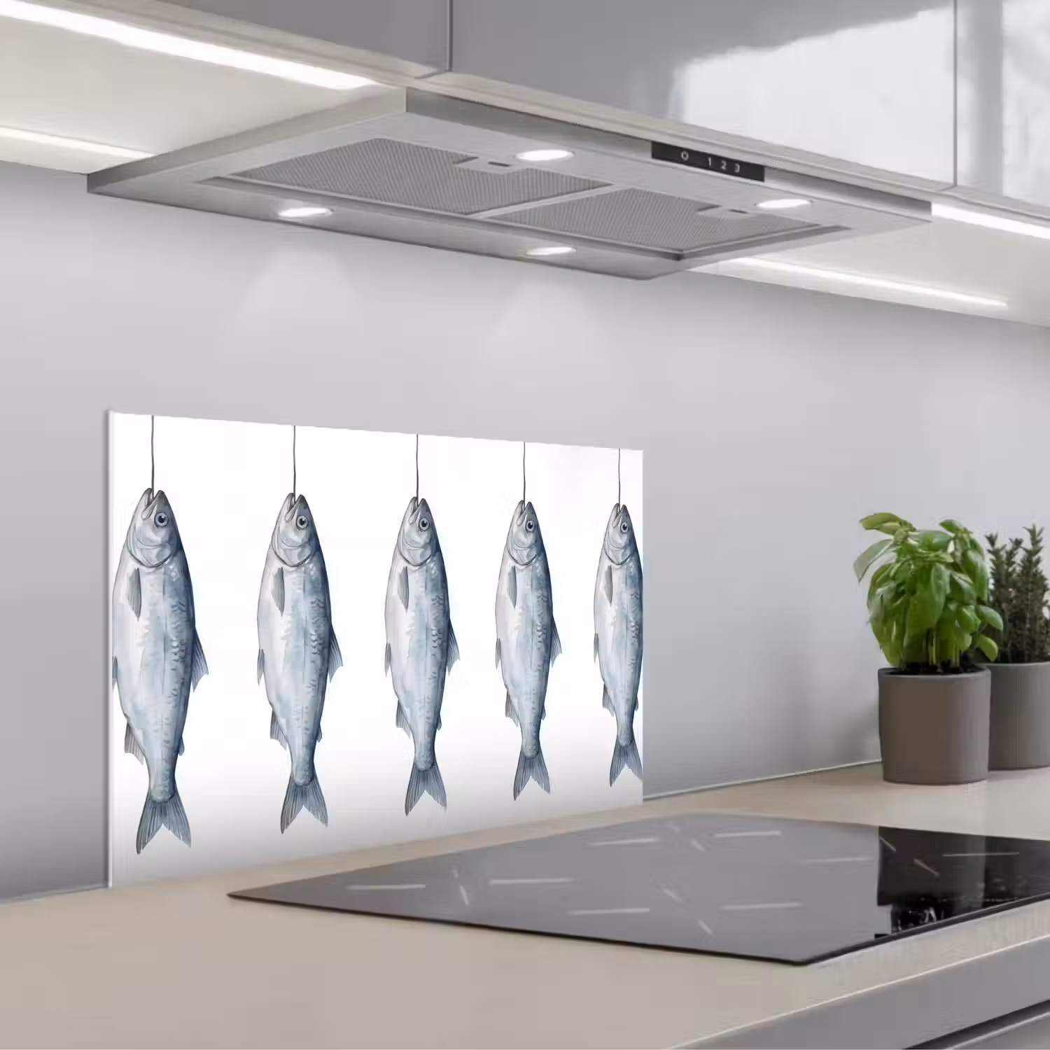 Vissen - Illustratie - Delfts - Blauw keuken achterwand spatscherm klein -3d_schuin