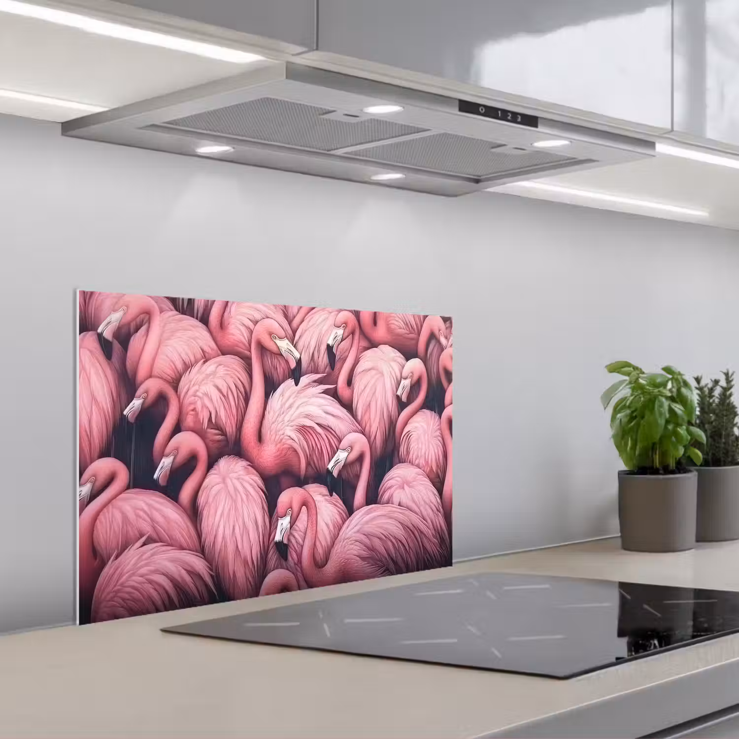 Flamingo - Roze - Dieren keuken achterwand spatscherm klein -3d_schuin