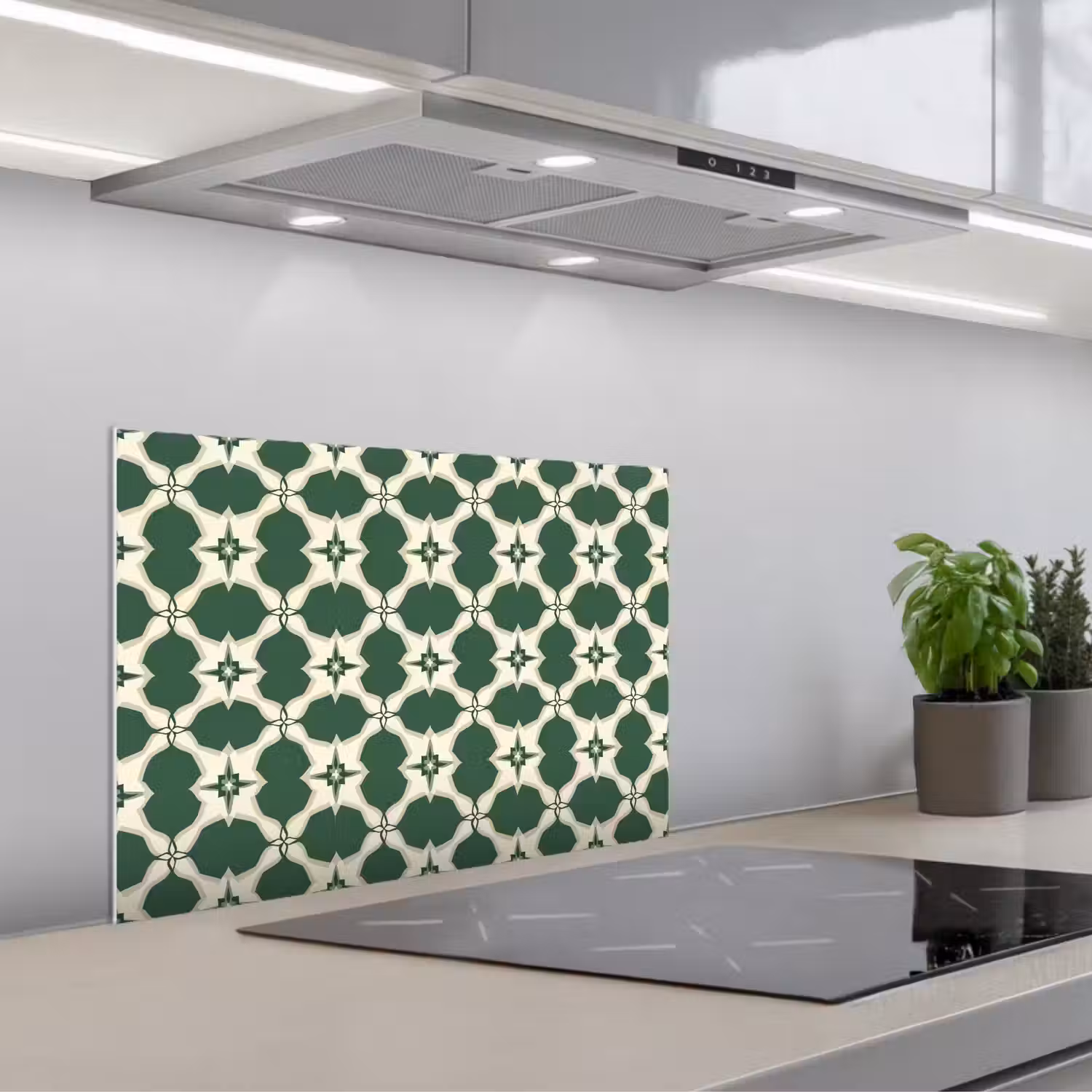 Tegel - Klassiek - Groen keuken achterwand spatscherm klein 900 -3d_schuin