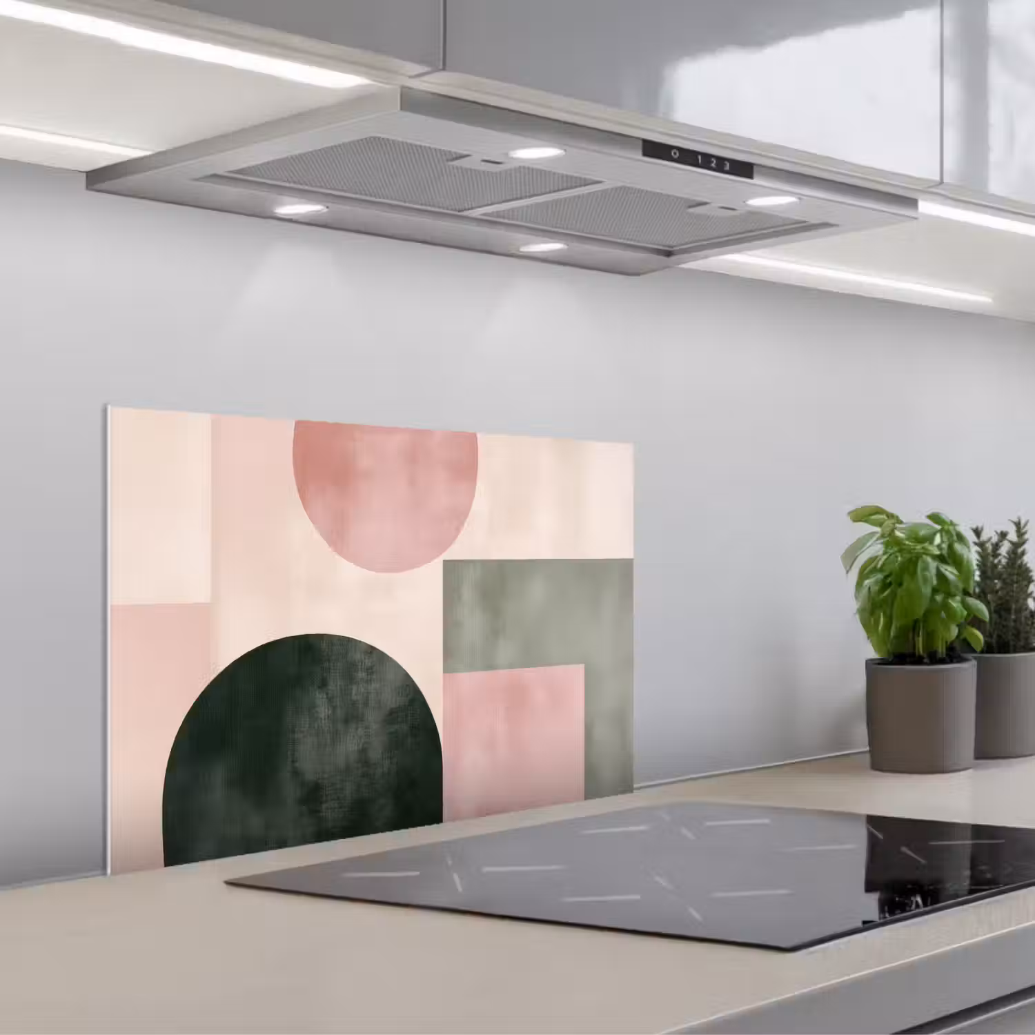 Vormen - Abstract - Cirkel - Zwart keuken achterwand spatscherm klein -3d_schuin