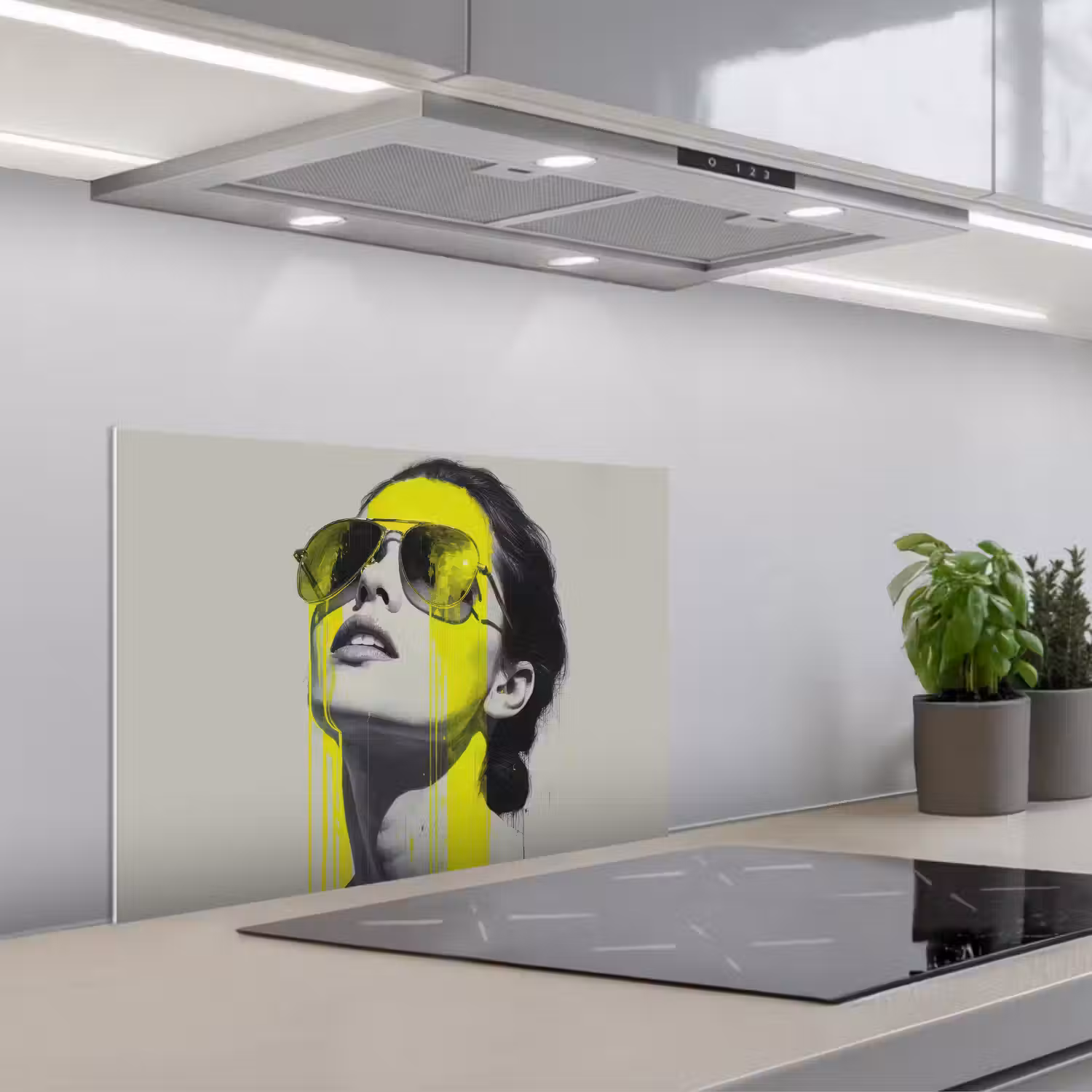 Vrouw - Bril - Verf keuken achterwand spatscherm klein -3d_schuin