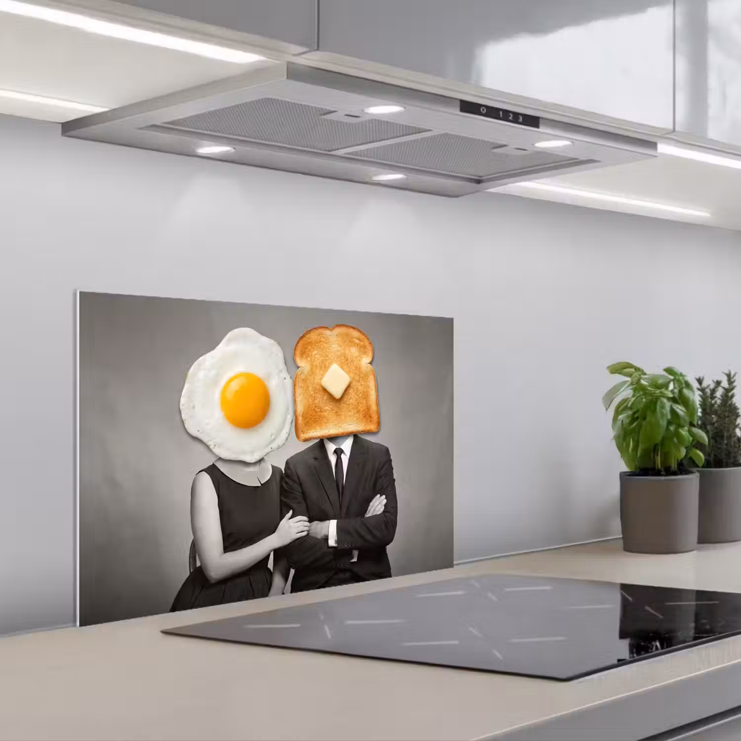 Ontbijt - Koppel - Ei - Brood keuken achterwand spatscherm klein -3d_schuin