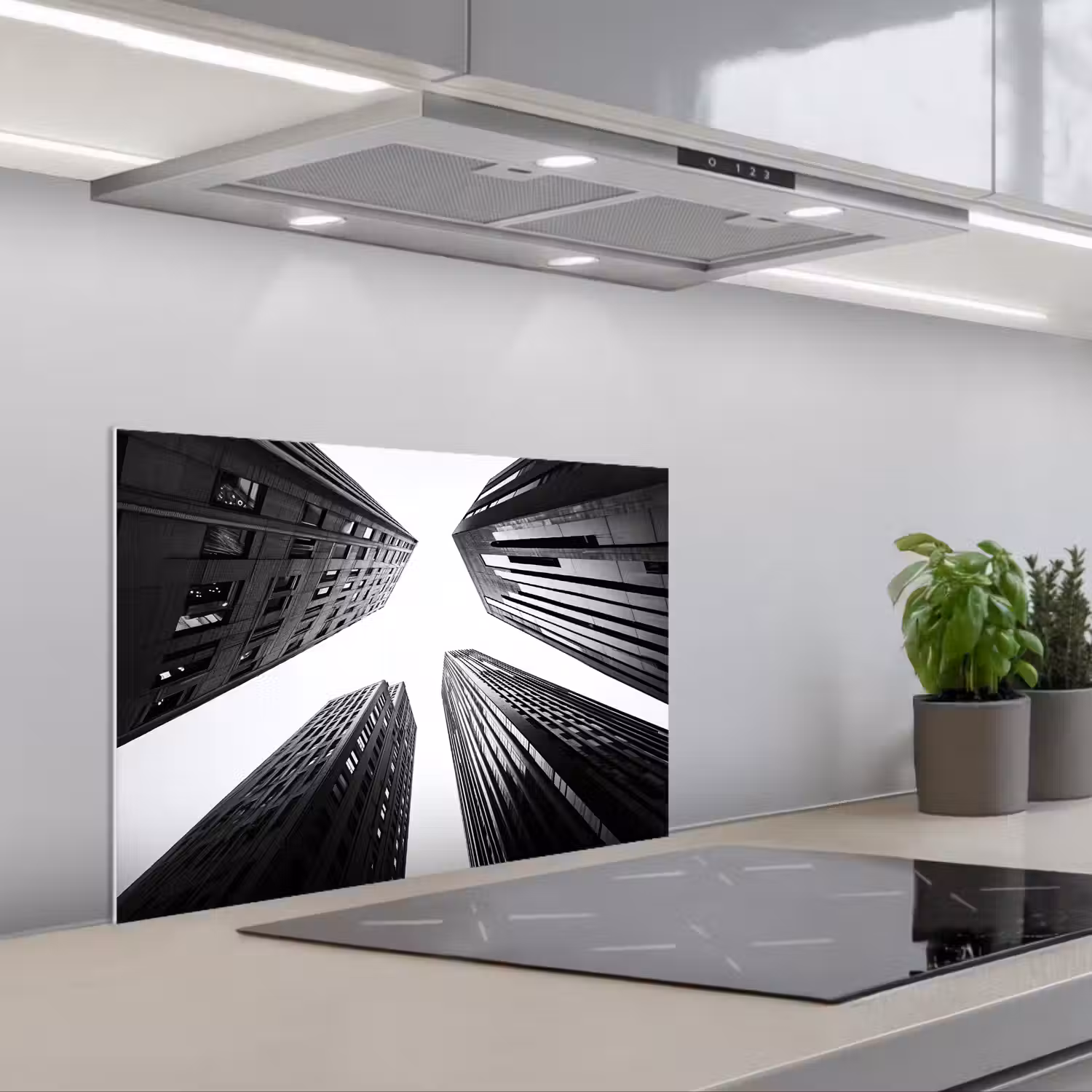 Gebouwen - Lucht - Zwart keuken achterwand spatscherm klein -3d_schuin