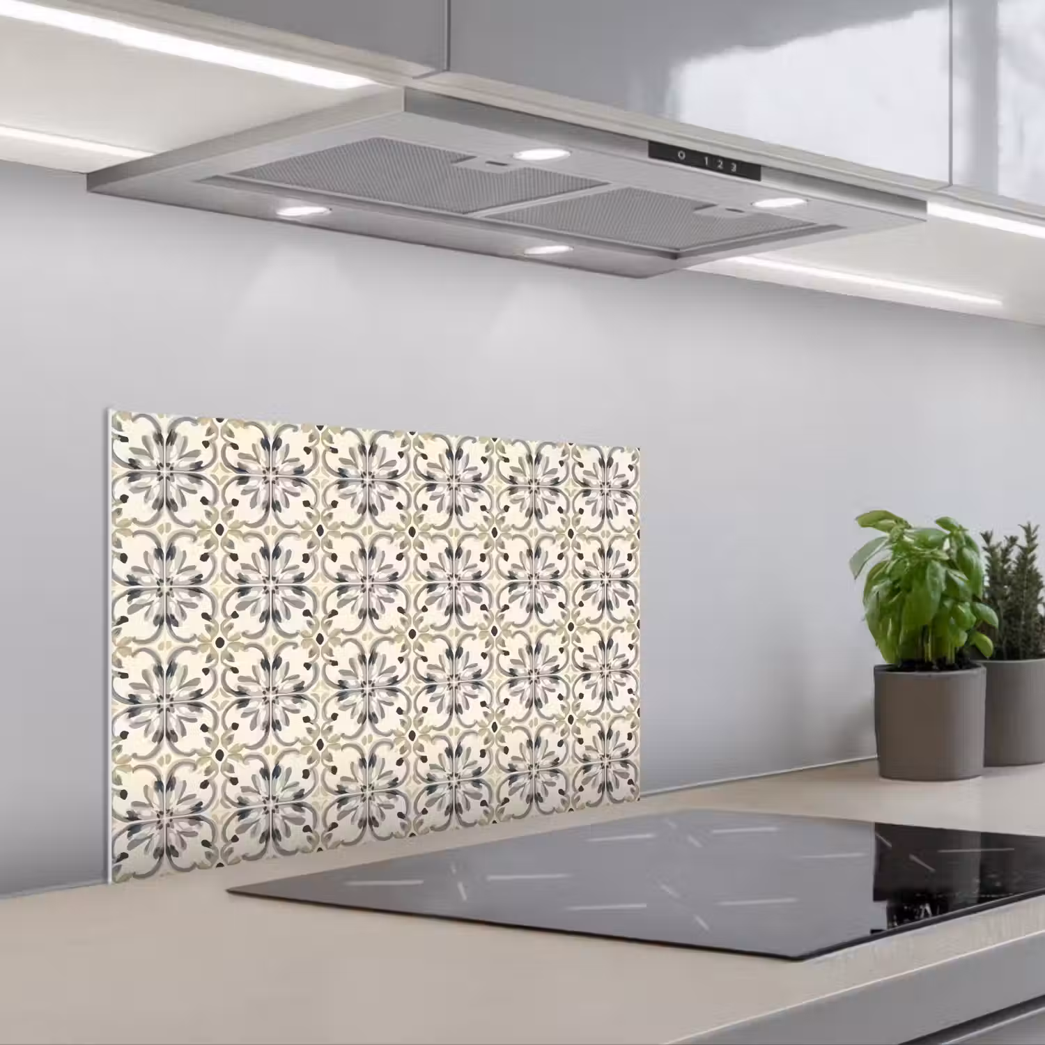 Floraal - Patroon - Kleurrijk keuken achterwand spatscherm klein 900 -3d_schuin