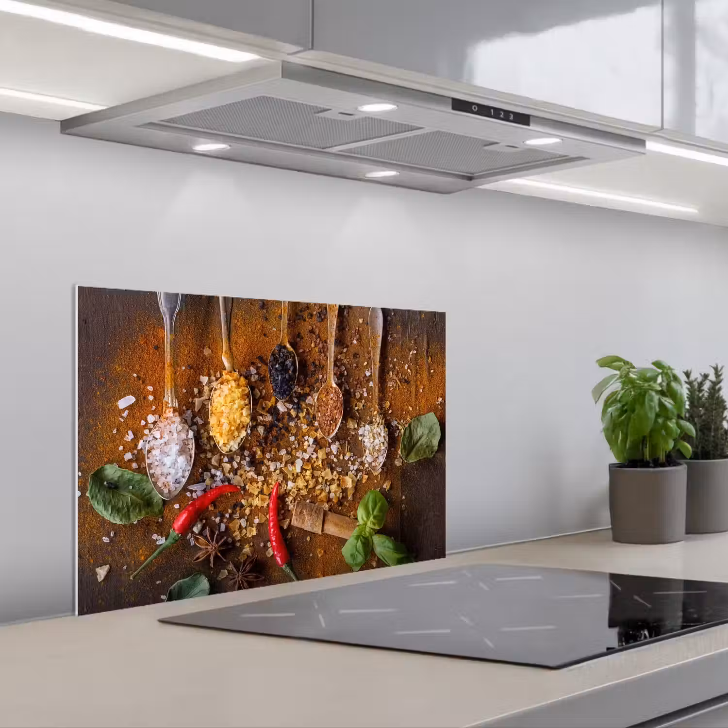 Smaakexplosie in Lepels keuken achterwand spatscherm klein -3d_schuin