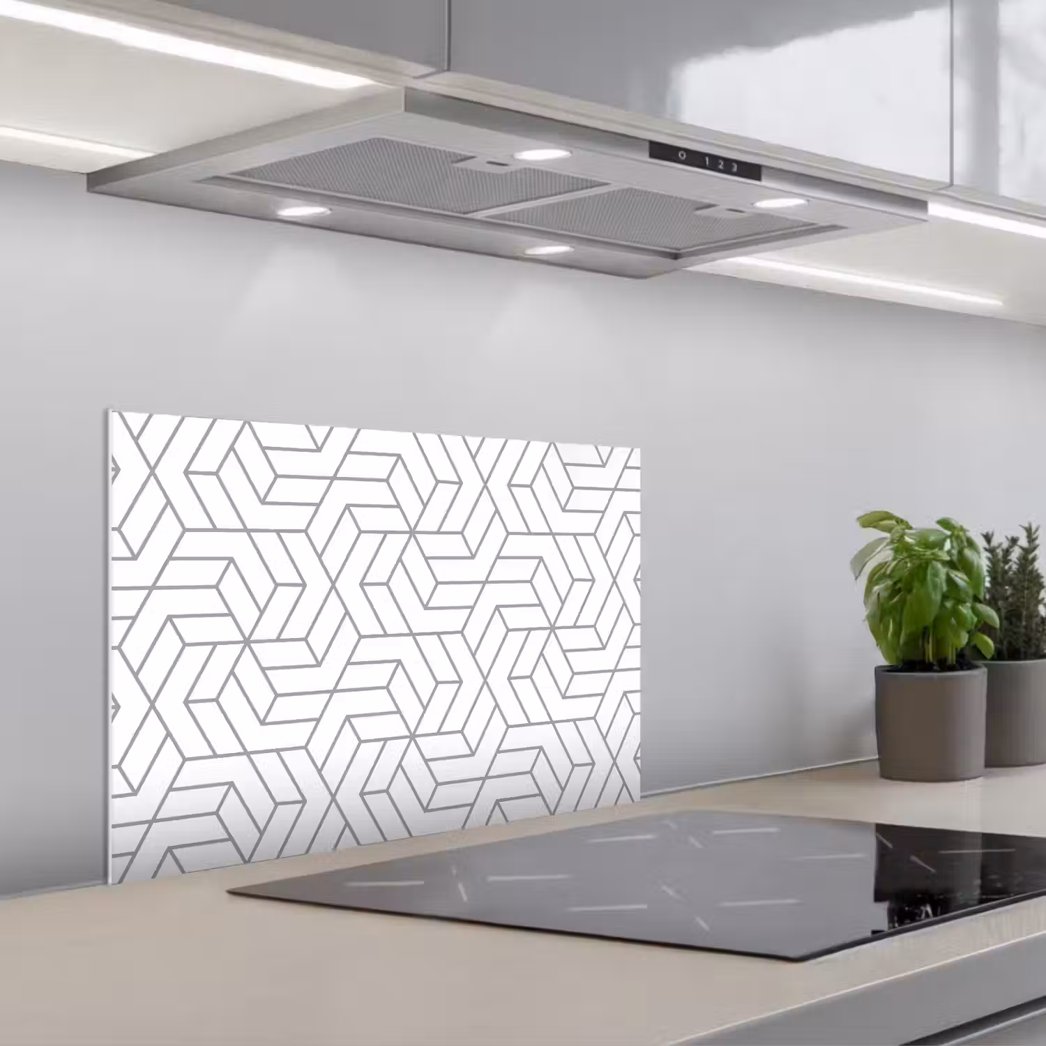 Design - Geometrie - Patroon keuken achterwand spatscherm klein 900 -3d_schuin