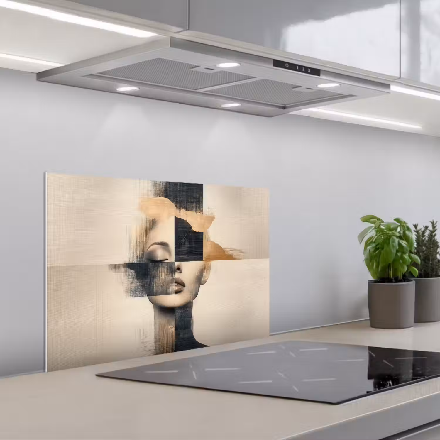 Goud - Vrouw - Rechthoeken keuken achterwand spatscherm klein -3d_schuin