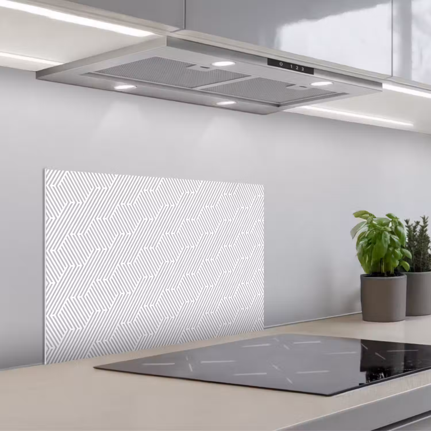Grafisch - Patroon - Modern - Geometrisch keuken achterwand spatscherm klein 900 -3d_schuin