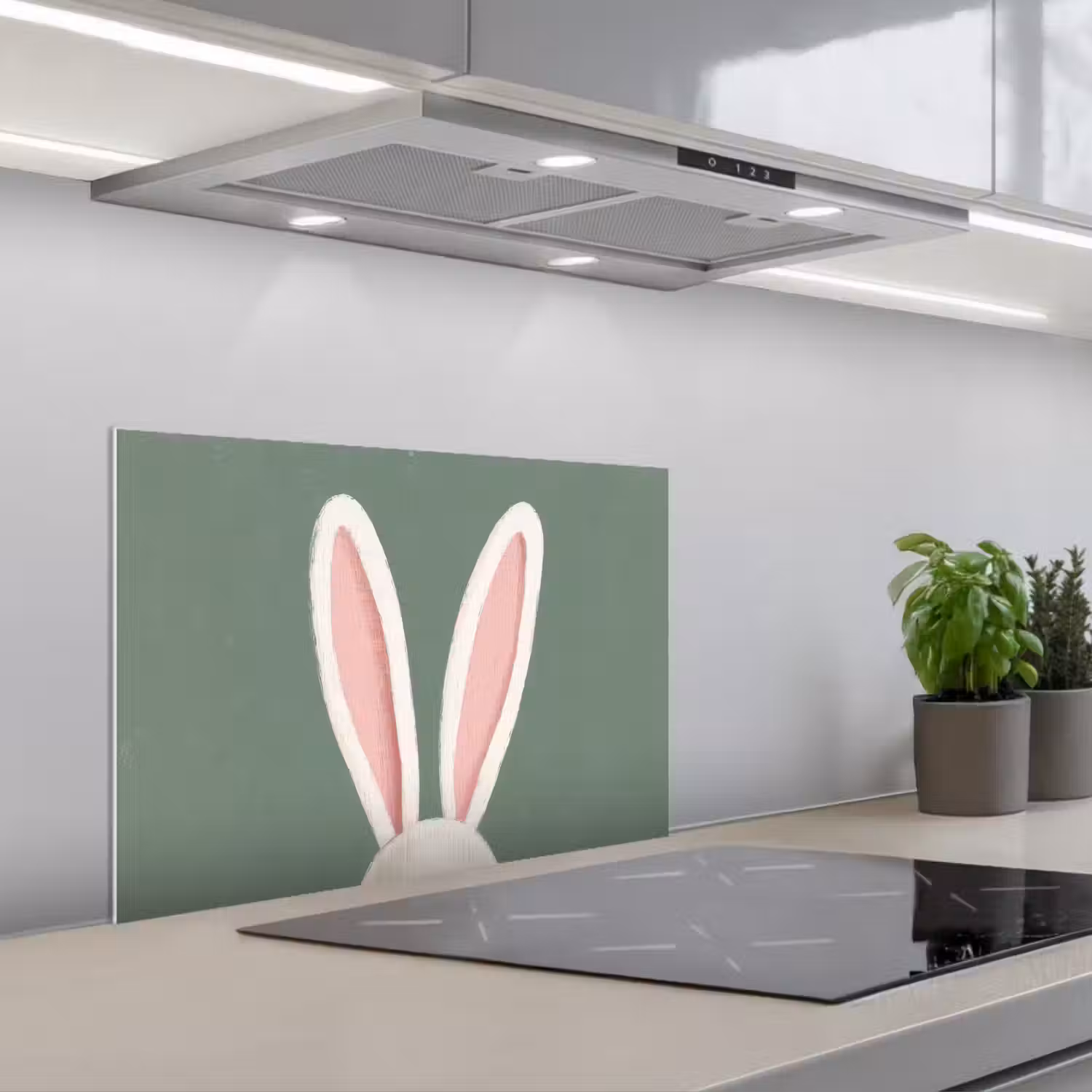 Hazen - Oren - Roze keuken achterwand spatscherm klein -3d_schuin