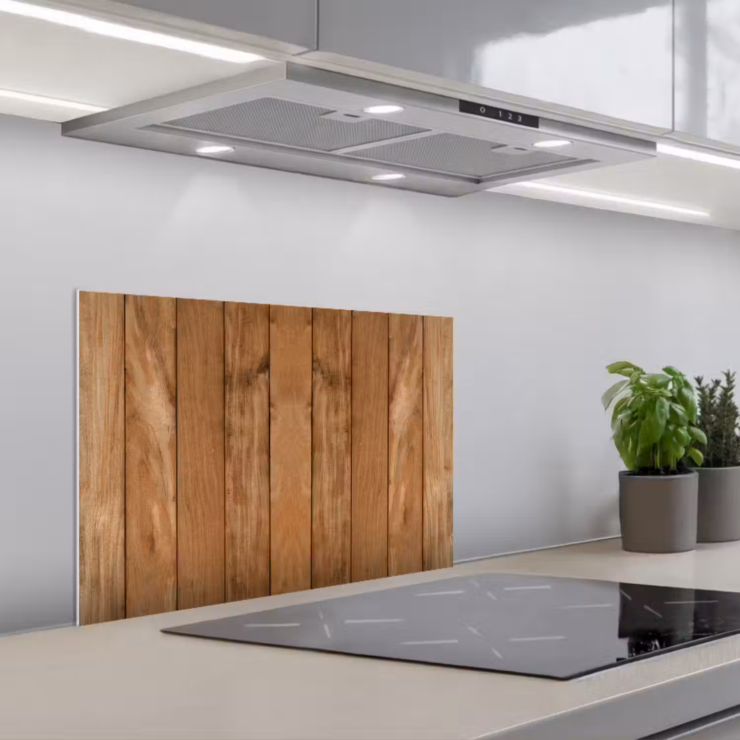 Hout - Naturel - Planken - Structuur keuken achterwand spatscherm klein -3d_schuin