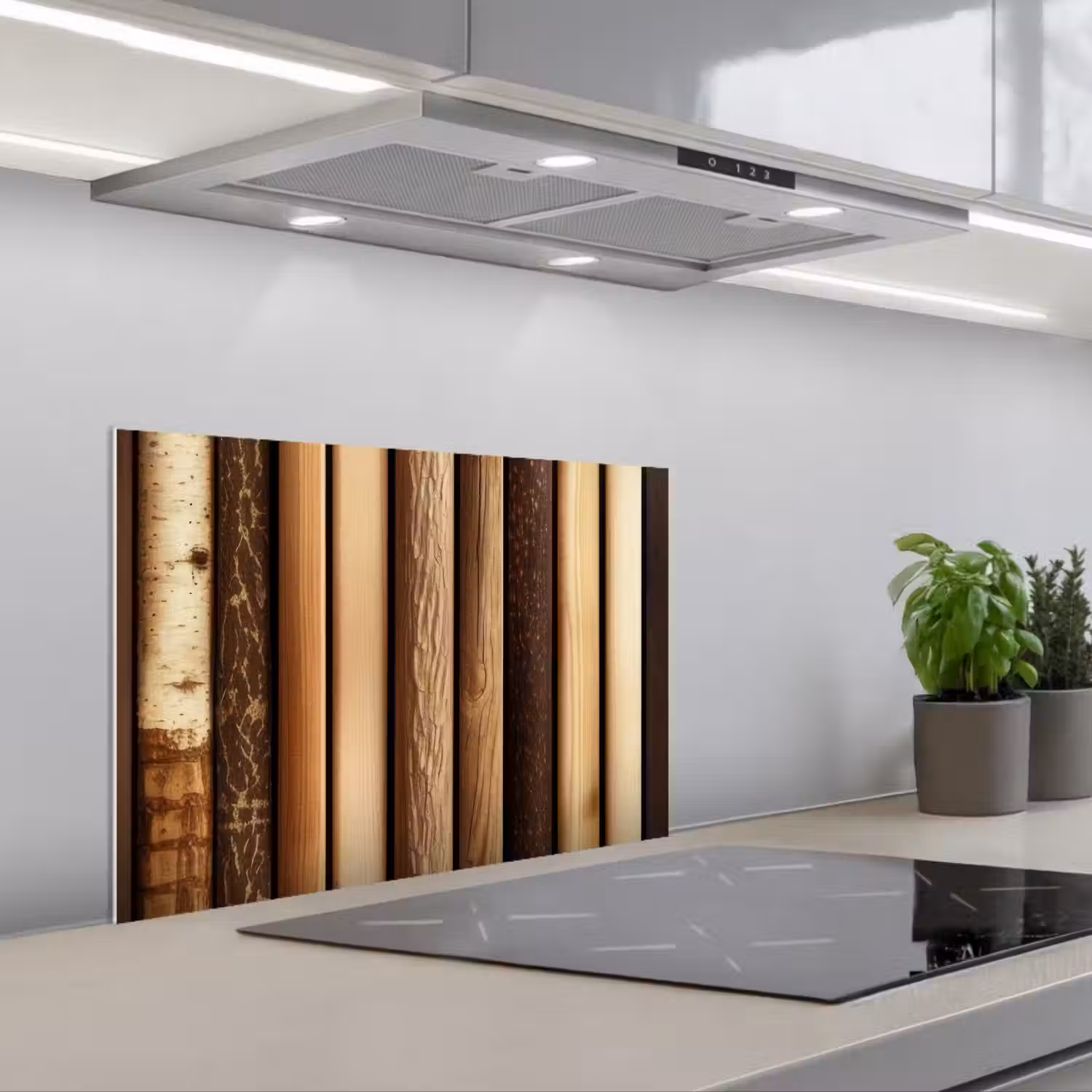 Hout - Planken - Natuurlijk keuken achterwand spatscherm klein -3d_schuin