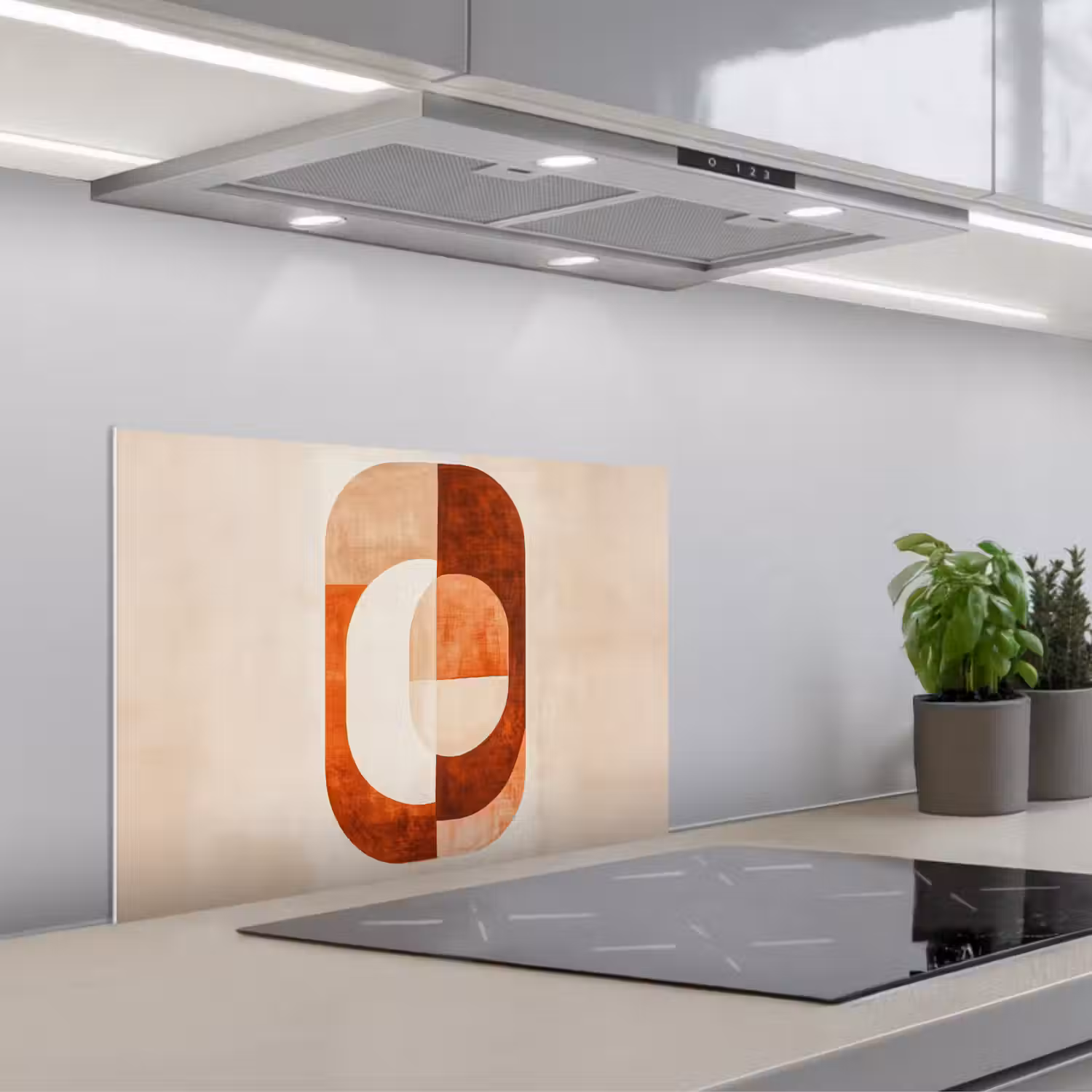 Illustratie - Abstract - Vormen - Rood keuken achterwand spatscherm klein -3d_schuin