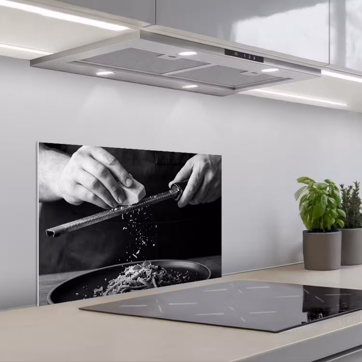 Kaas - Pasta - Rasp keuken achterwand spatscherm klein -3d_schuin