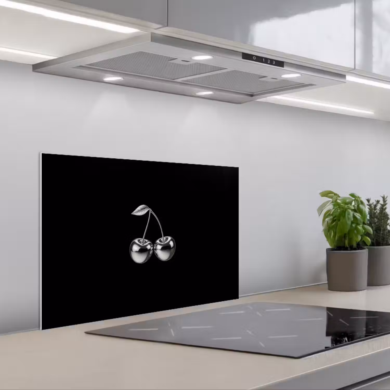 Kers - Luxueus - Metallic keuken achterwand spatscherm klein -3d_schuin