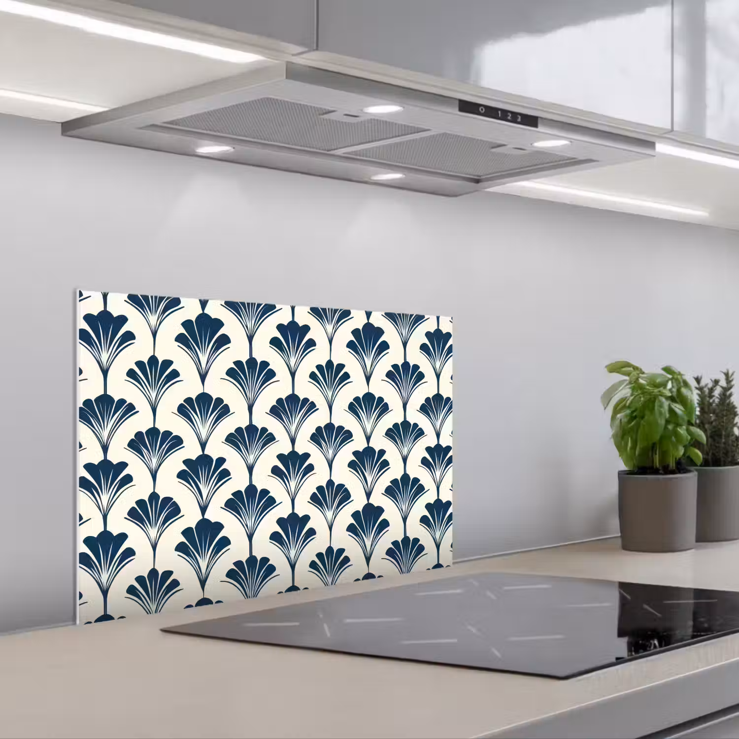 Klassiek - Motief - Blauw keuken achterwand spatscherm klein 900 -3d_schuin