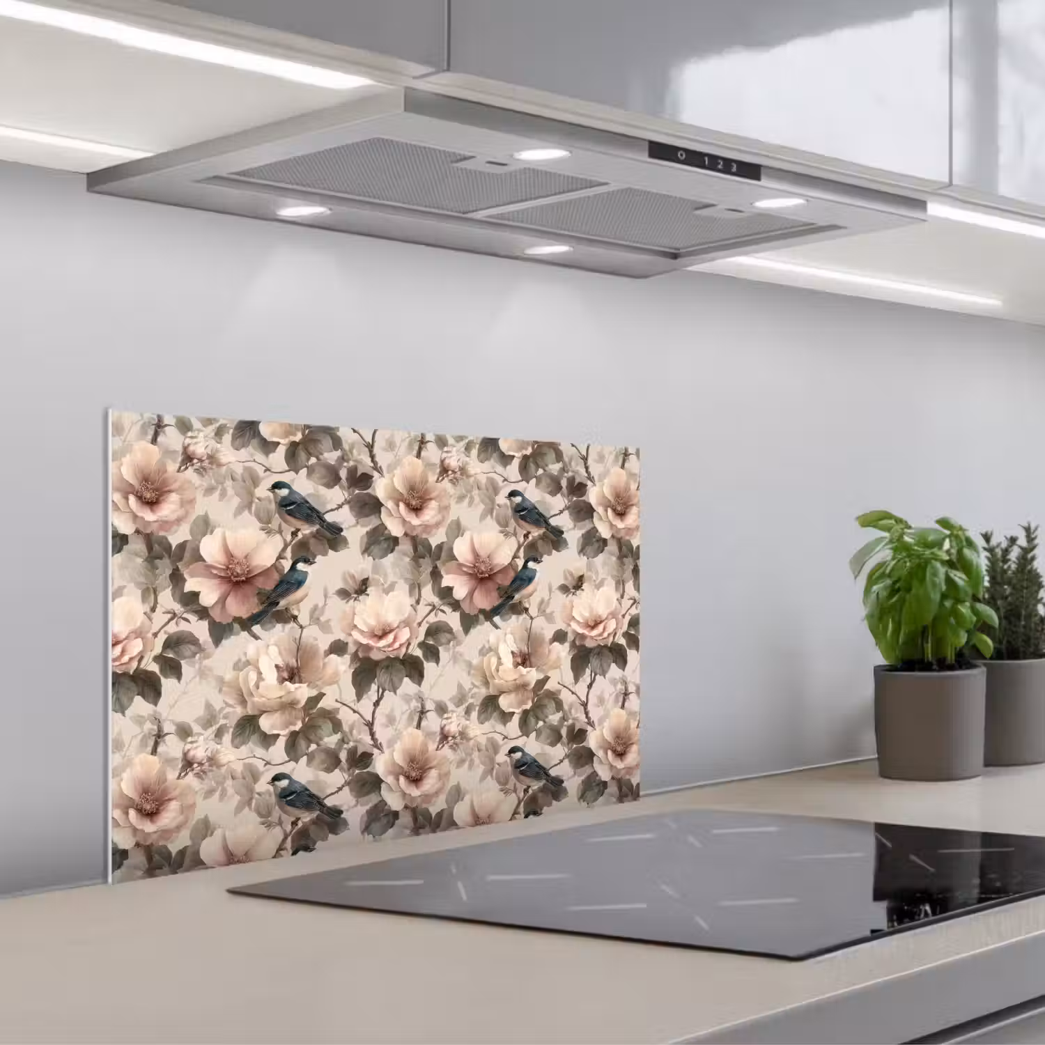 Klassiek - Vogels - Kleurrijk keuken achterwand spatscherm klein 900 -3d_schuin
