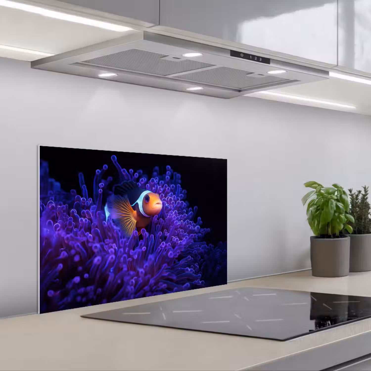 Koraal - Vis - Oranje - Zee keuken achterwand spatscherm klein -3d_schuin