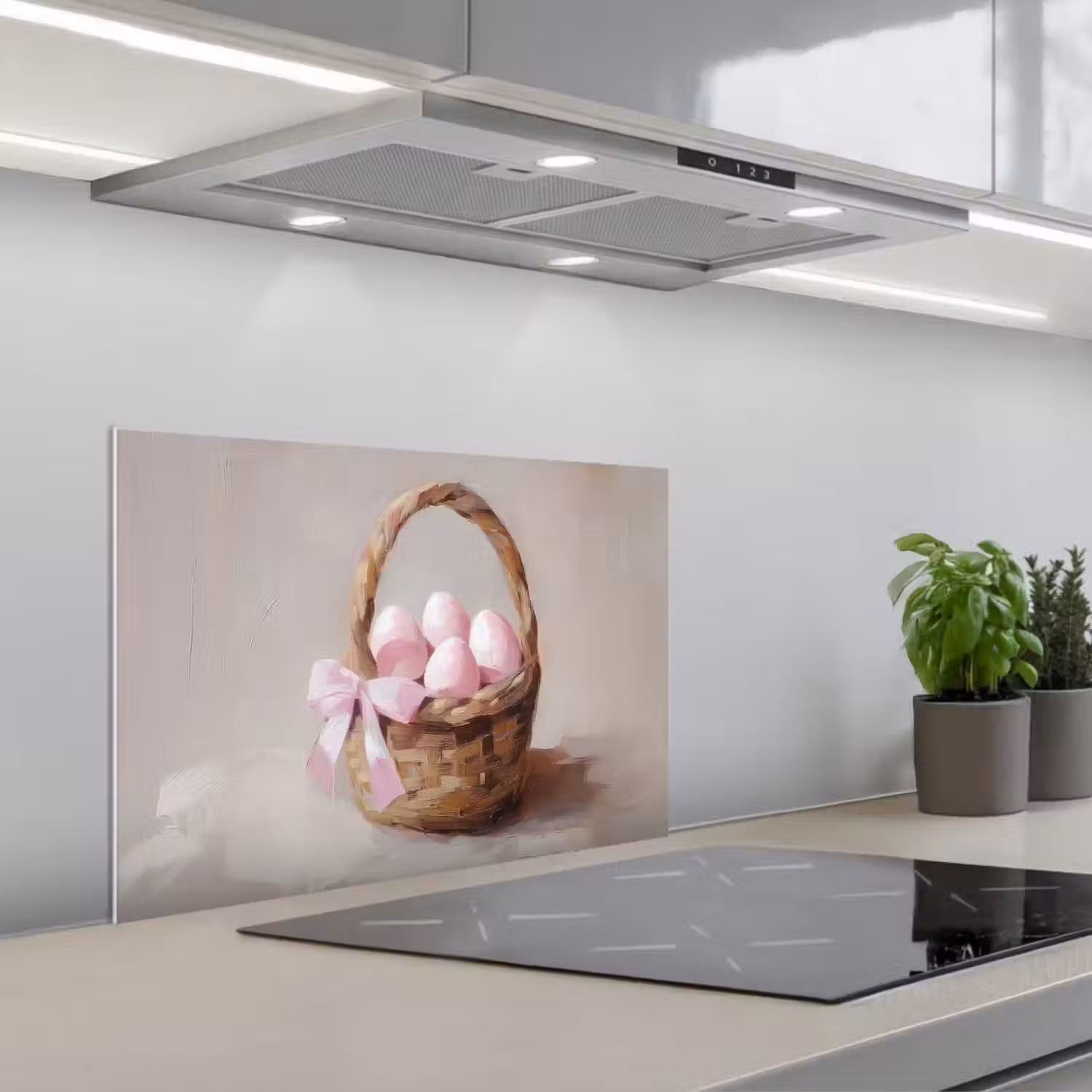 Mand - Eieren - Roze keuken achterwand spatscherm klein -3d_schuin