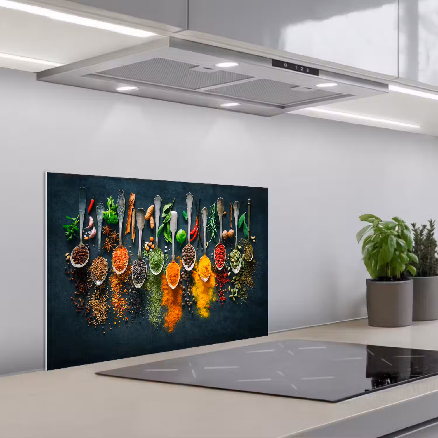 Kruiden - Specerijen - Lepels keuken achterwand spatscherm klein -3d_schuin