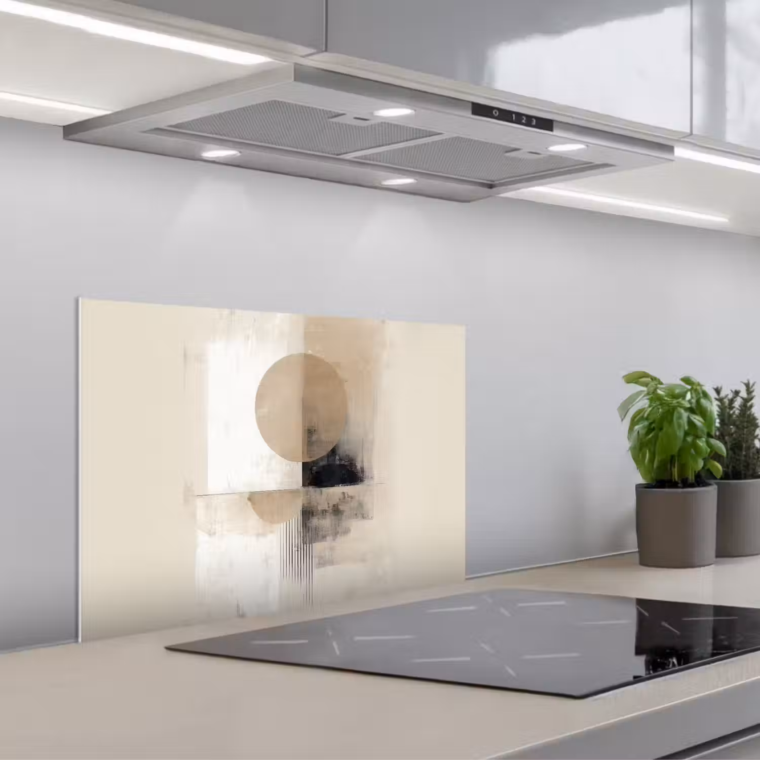 Cirkel - Compositie - Diepte - Beige keuken achterwand spatscherm klein -3d_schuin