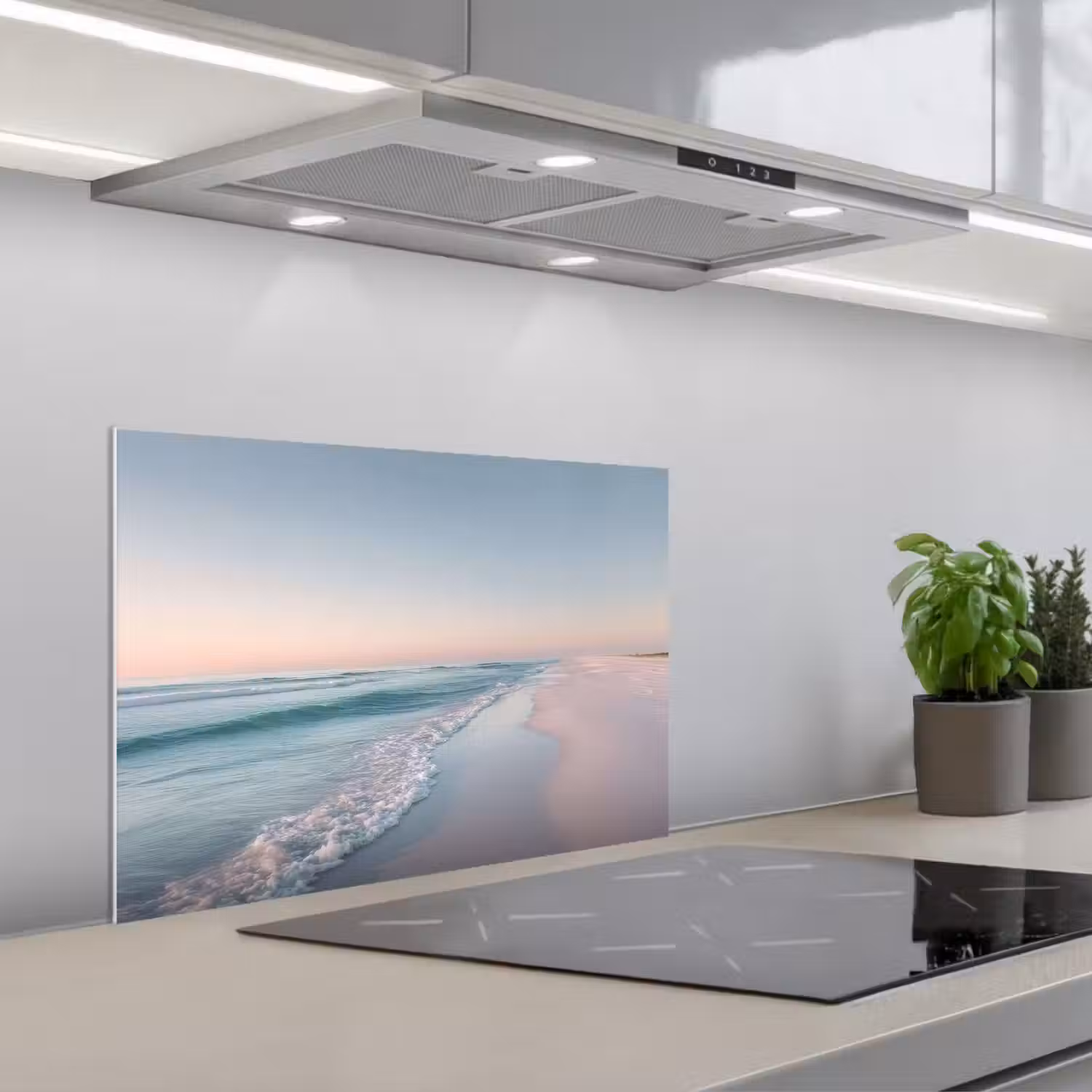 Kustlijn - Pastel - water keuken achterwand spatscherm klein -3d_schuin