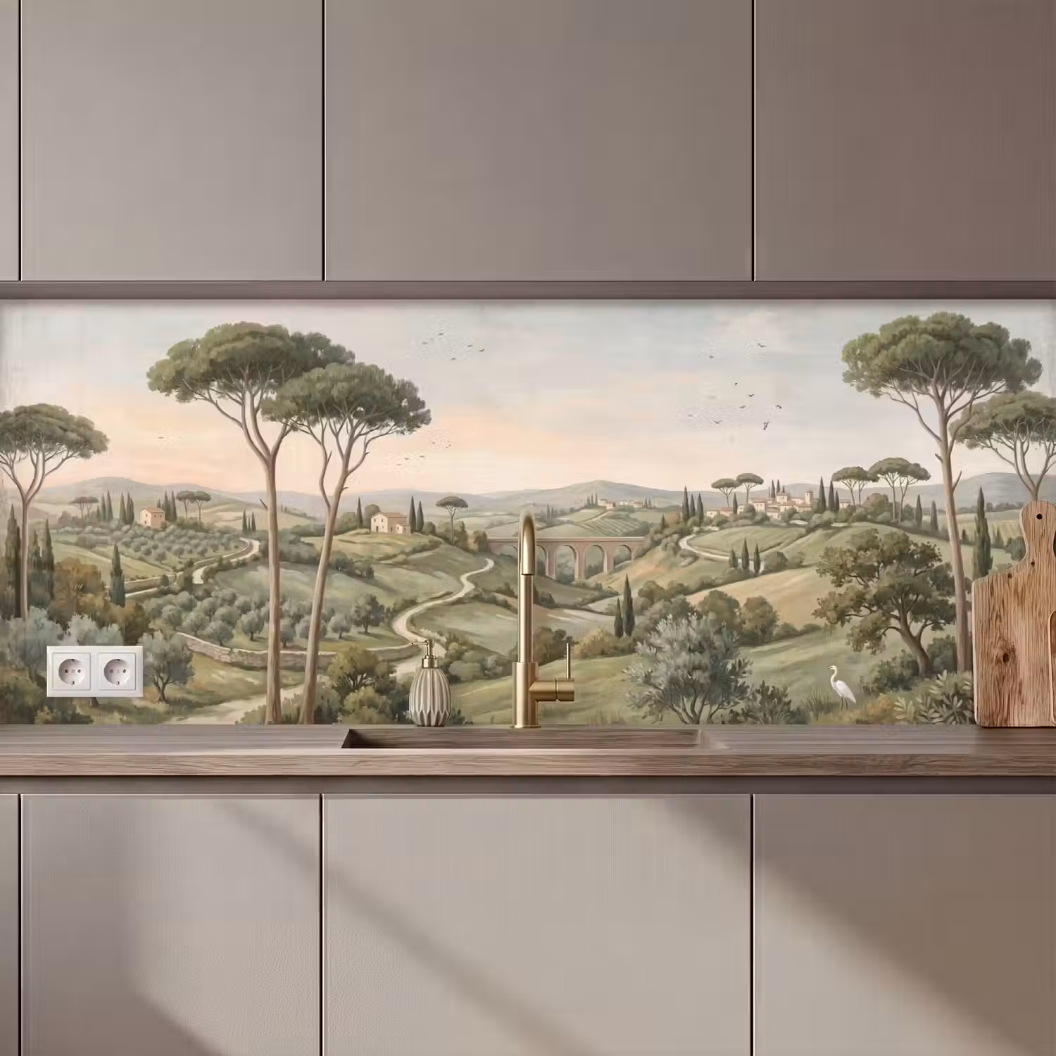 Landschap - Heuvels - Zandpad - Groen keuken achterwand 2 middel zz_3dshopping