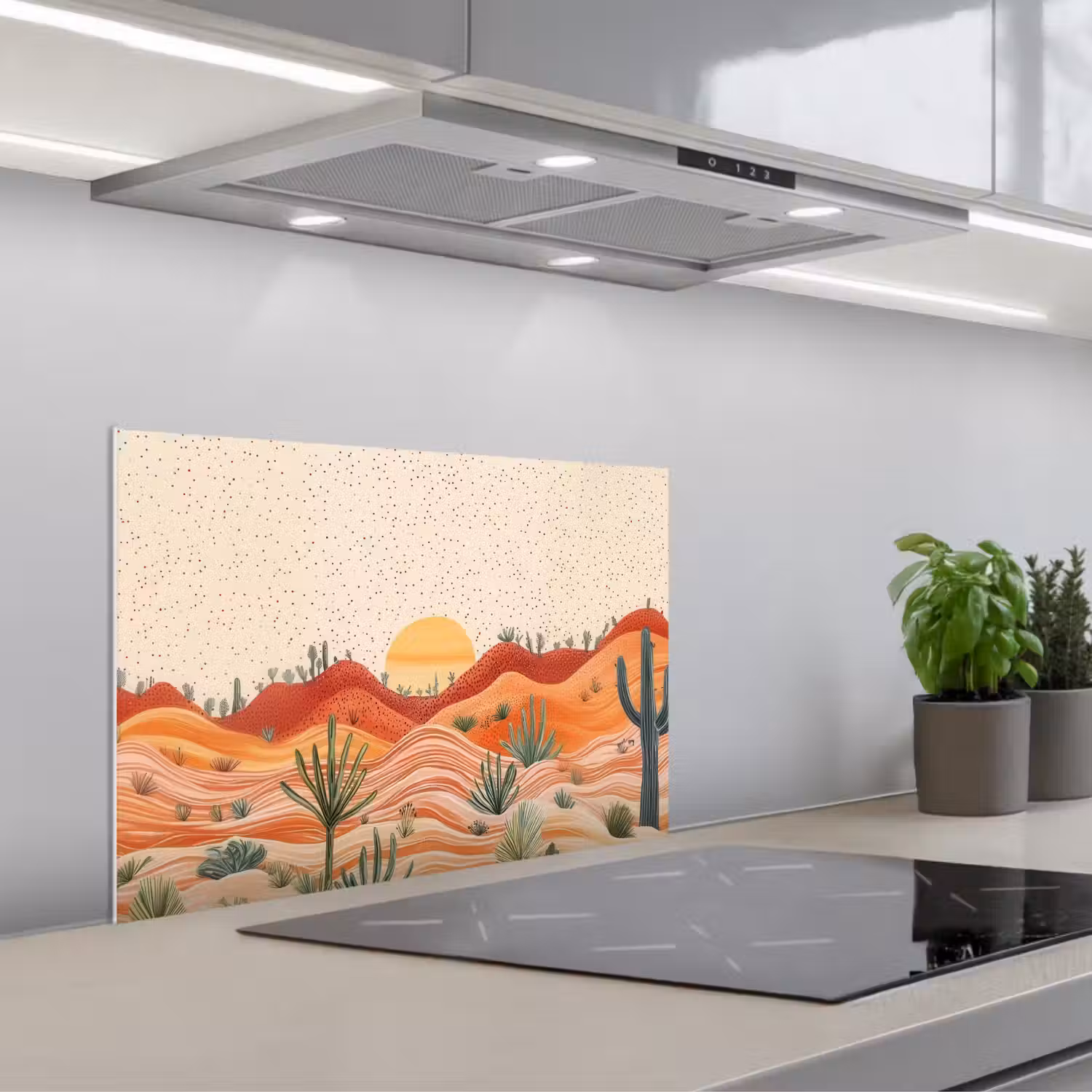 Landschap - Heuvels - Zonsondergang keuken achterwand spatscherm klein -3d_schuin