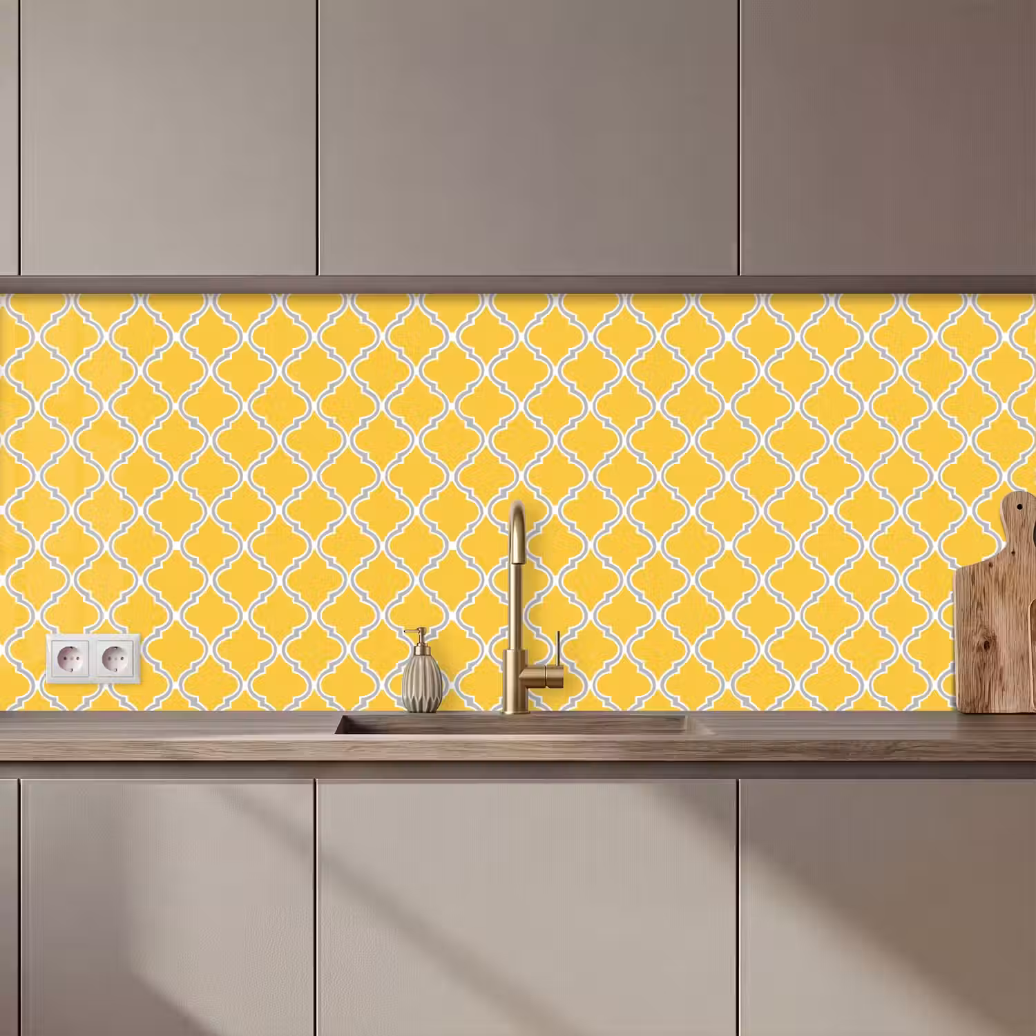 Lantaarn - Arabesk - Elegant - Geel keuken achterwand 2 middel 871 zz_3dshopping